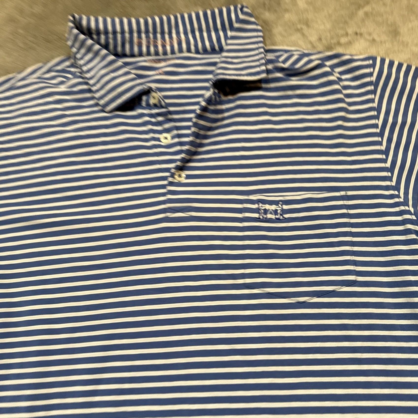 Vintage Draddy Polo Shirt Mens XL Blue White Stripe NGLA Golf Club Top 100 Shirt Polo Golf Men XL Blue Stripe Size US XL / EU 56 / 4 - 2 Thumbnail