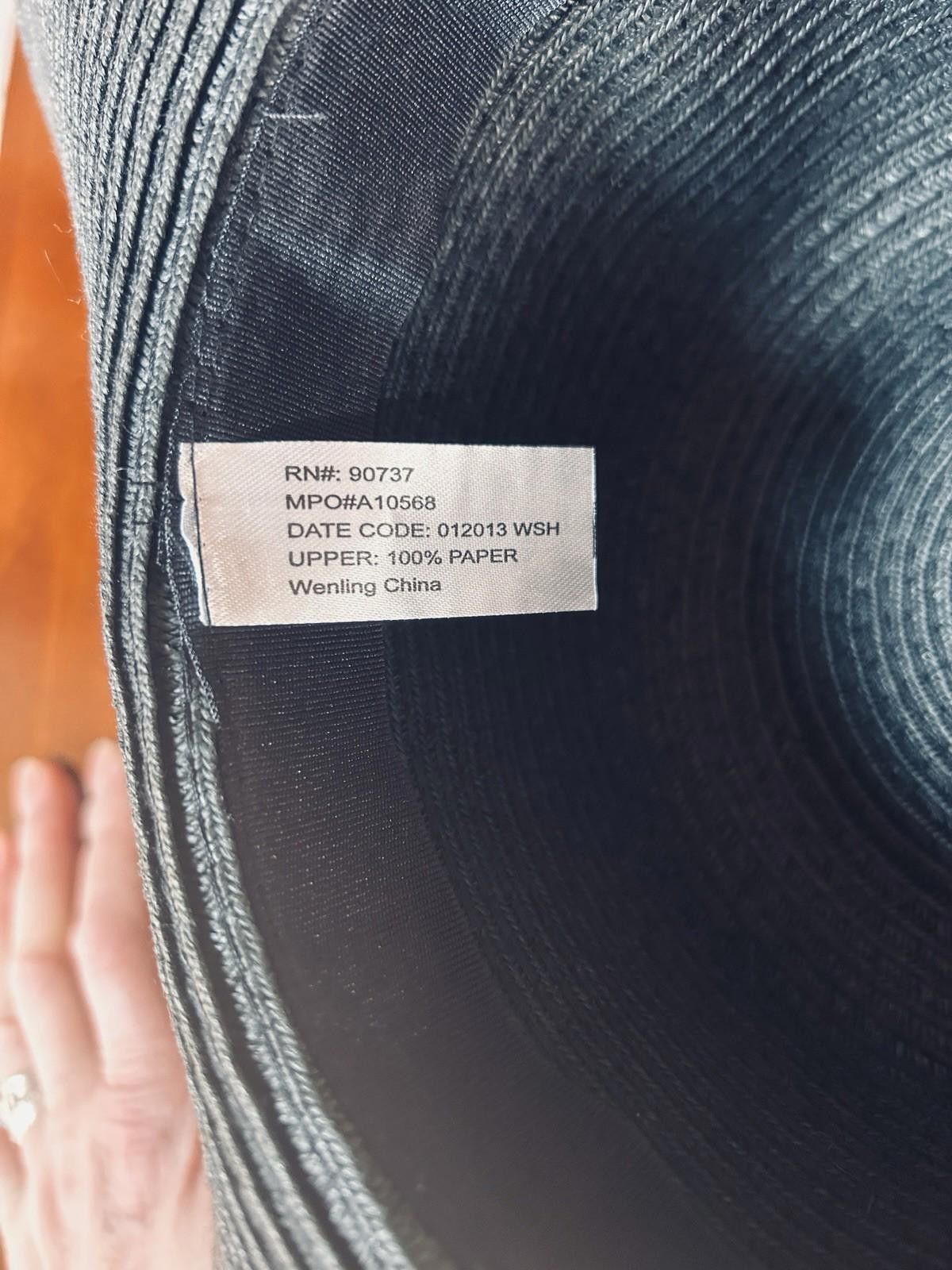 The Unbranded Brand Black Wide Brim Sun Hat Floppy Beach Straw 100% Paper Size ONE SIZE - 3 Thumbnail
