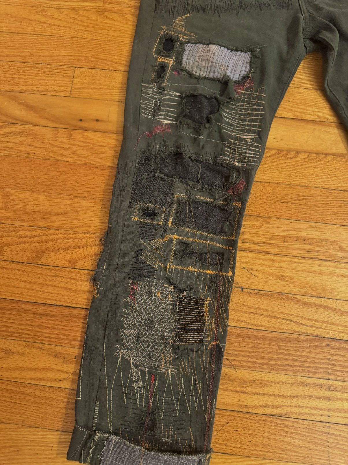 Other Custom 1/1 jeans “distorted stitches” Size US 34 / EU 50 - 3 Thumbnail