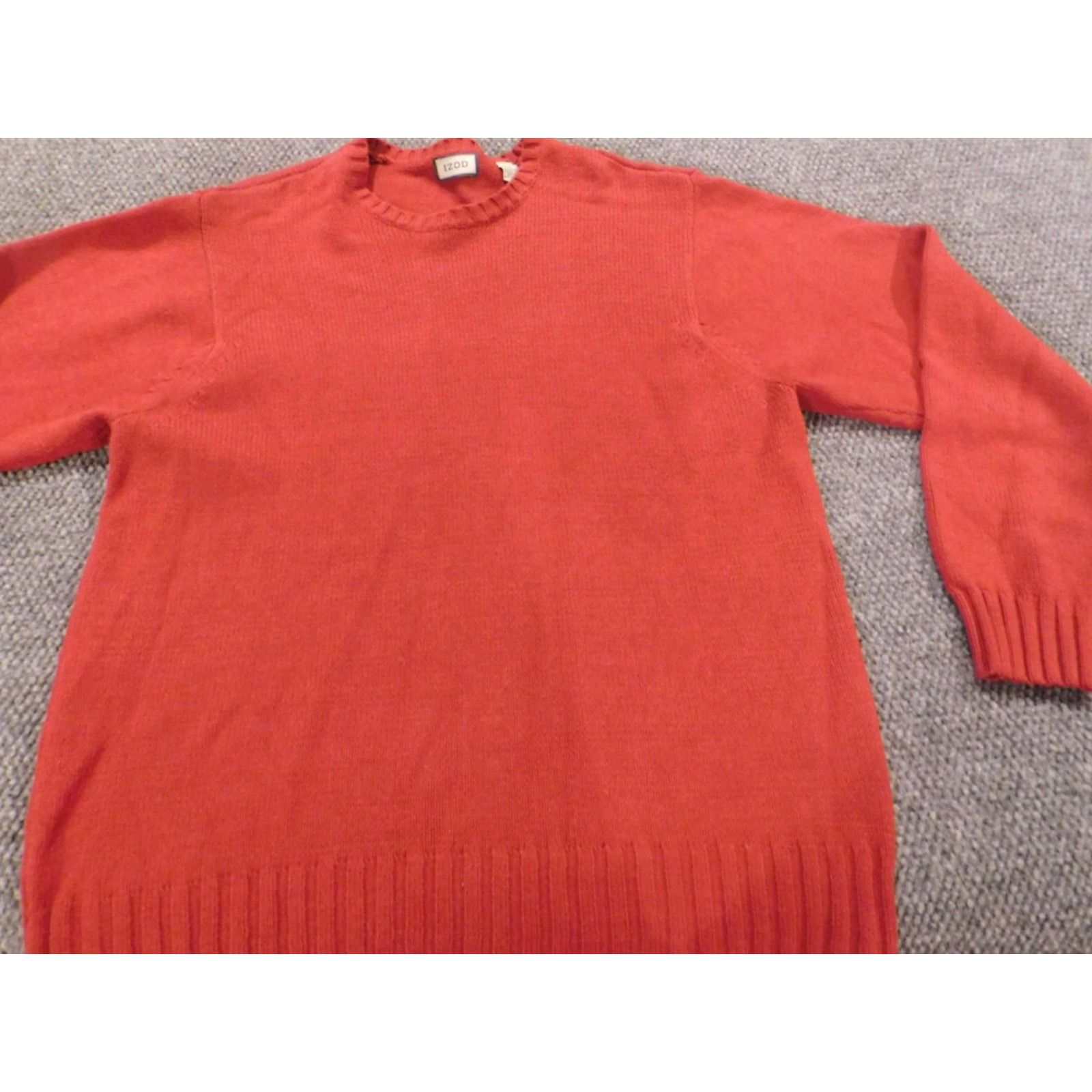 Izod IZOD Sweater Men L Red Crew Neck Pullover Logo Classic Knit Open-Knit Casual Winter Regular Fit Size US L / EU 52-54 / 3 - 3 Thumbnail