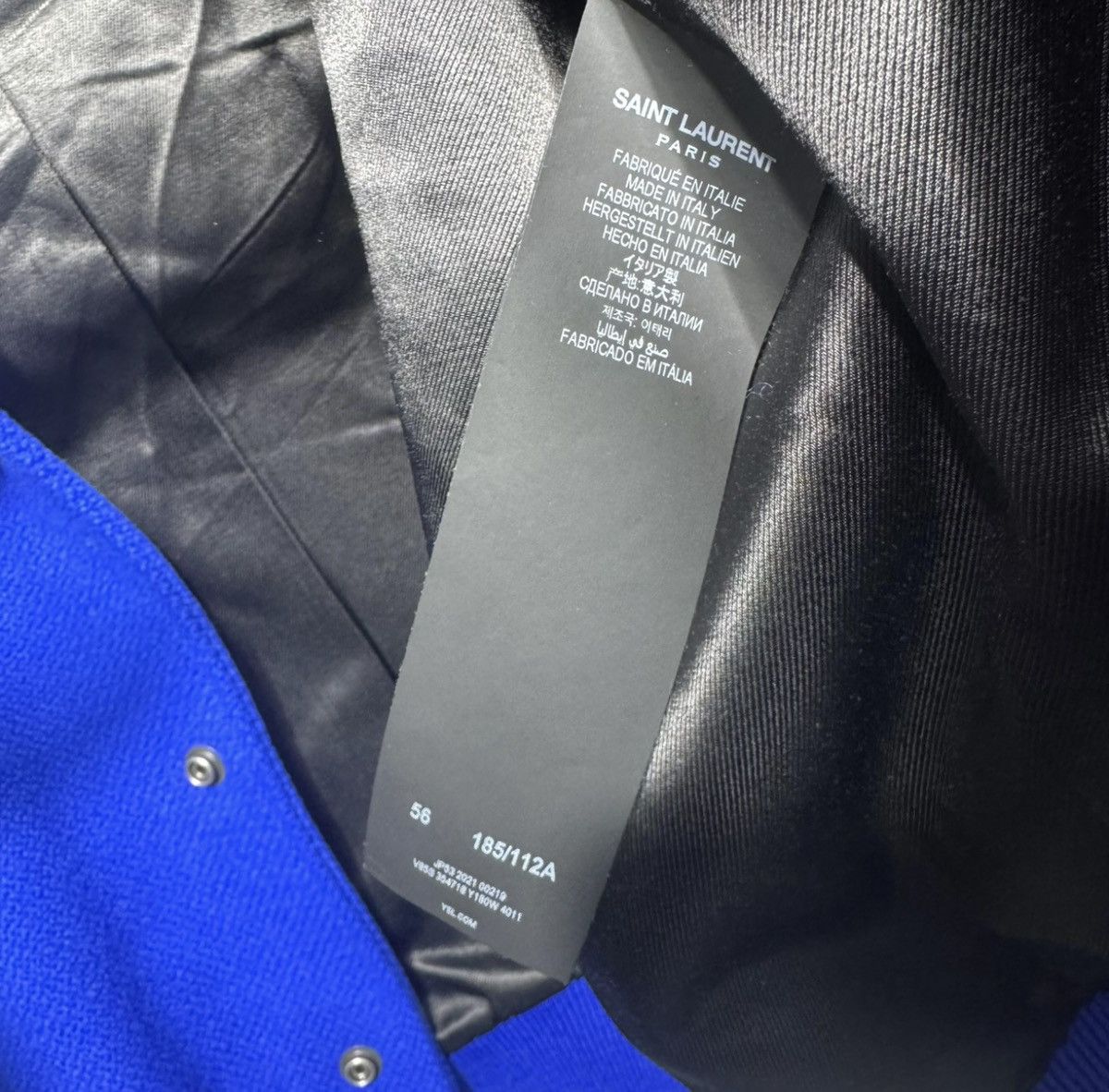 Saint Laurent Paris Saint Laurent Paris Blue Teddy Jacket Sz.56 Size US XL / EU 56 / 4 - 6 Thumbnail