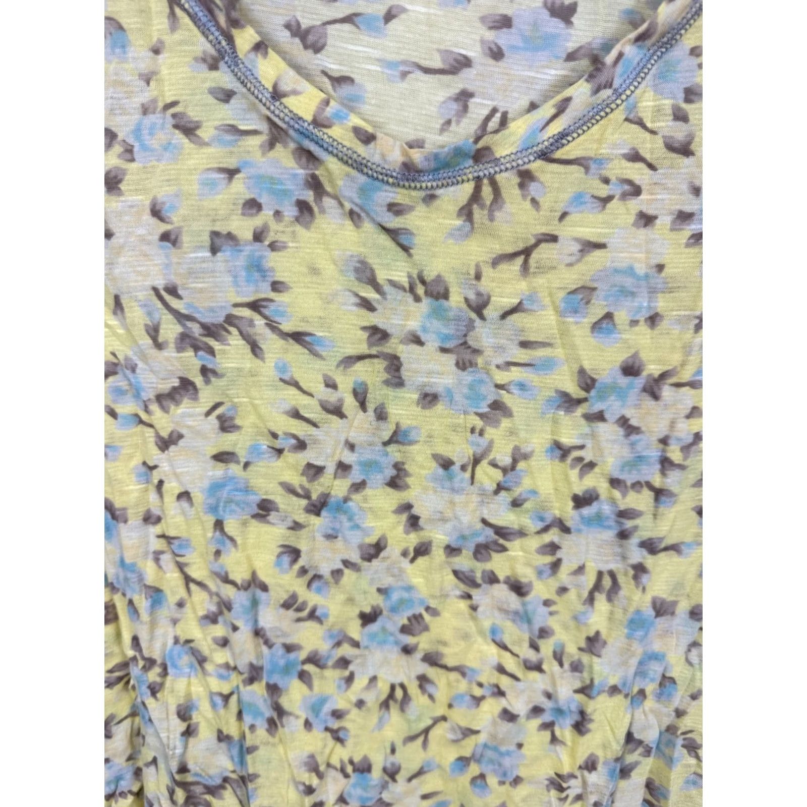 Free People Free People Womens Small Size /P Sheer Yellow Floral Tunic Shirt Size S / US 4 / IT 40 - 3 Thumbnail