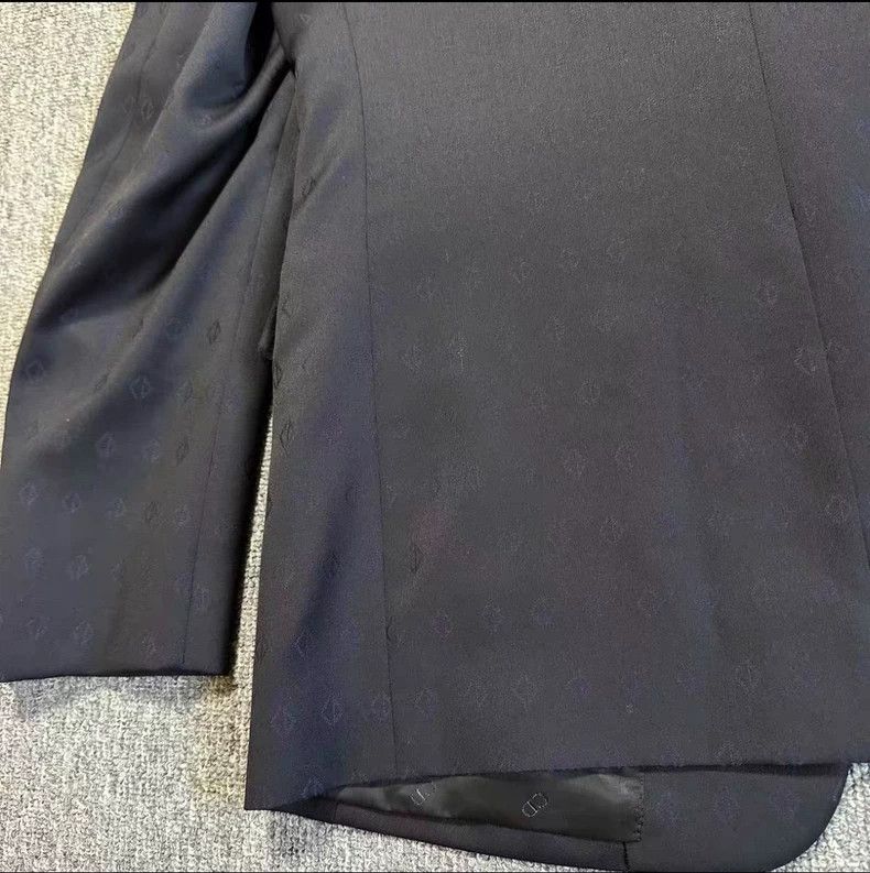Dior Dior Dark pattern full print logo wool suit suit Size 52R - 5 Thumbnail