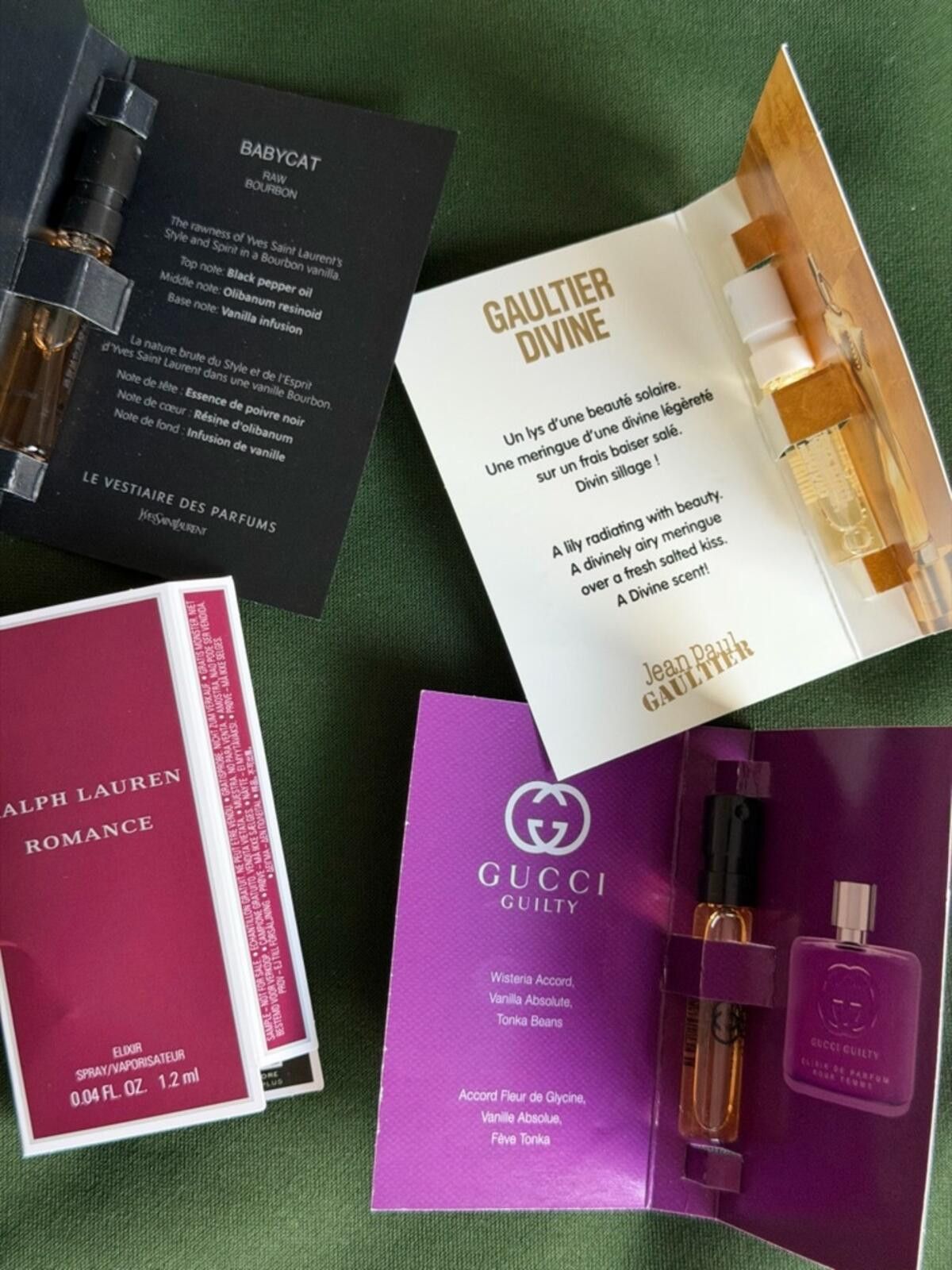 Gucci Designer YSL Gucci JPG Ralph Lauren Perfume Sample Set / 4pc Size ONE SIZE - 2 Thumbnail