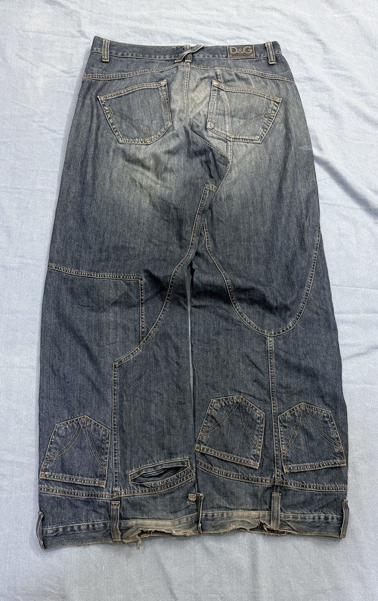 Dolce & Gabbana 00s y2k Vintage Dolce & Gabbana D&G Upside Down Denim Pants Size US 36 / EU 52 - 1 Thumbnail