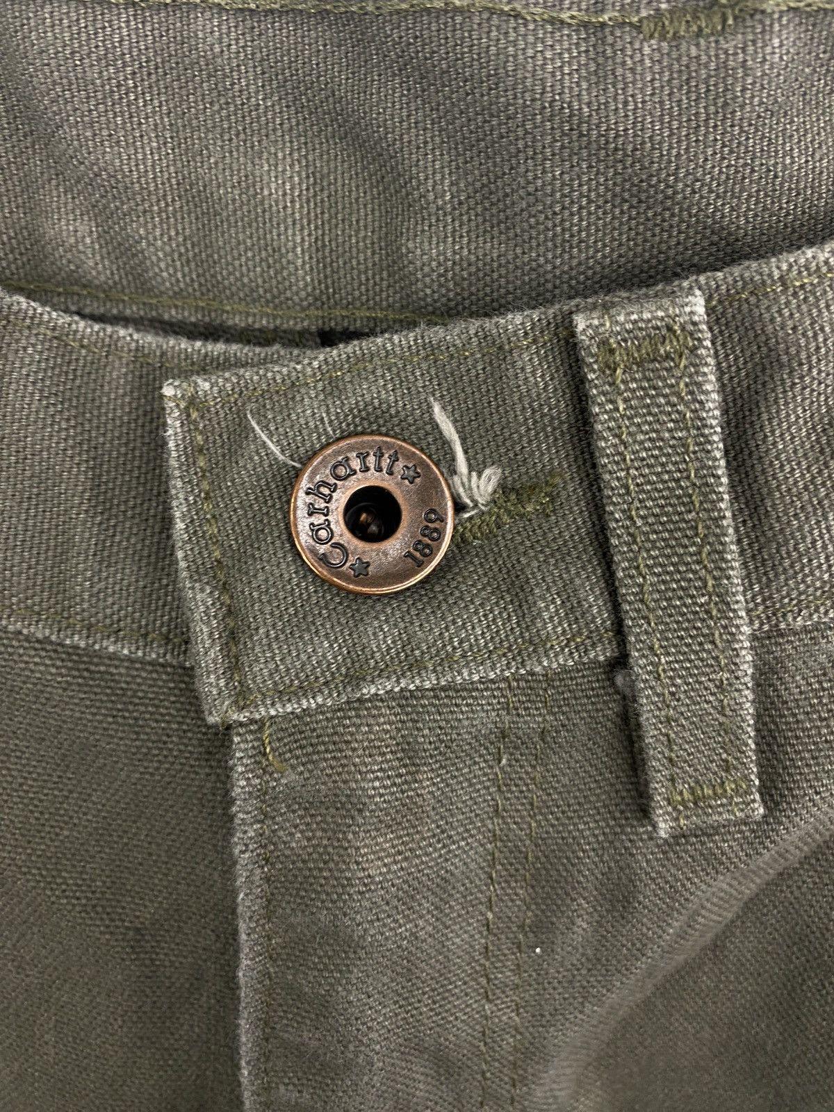 Carhartt 🇺🇸 Vintage 90s Carhartt Double Knees Khaki Work Pants Rare Size US 30 / EU 46 - 12 Thumbnail