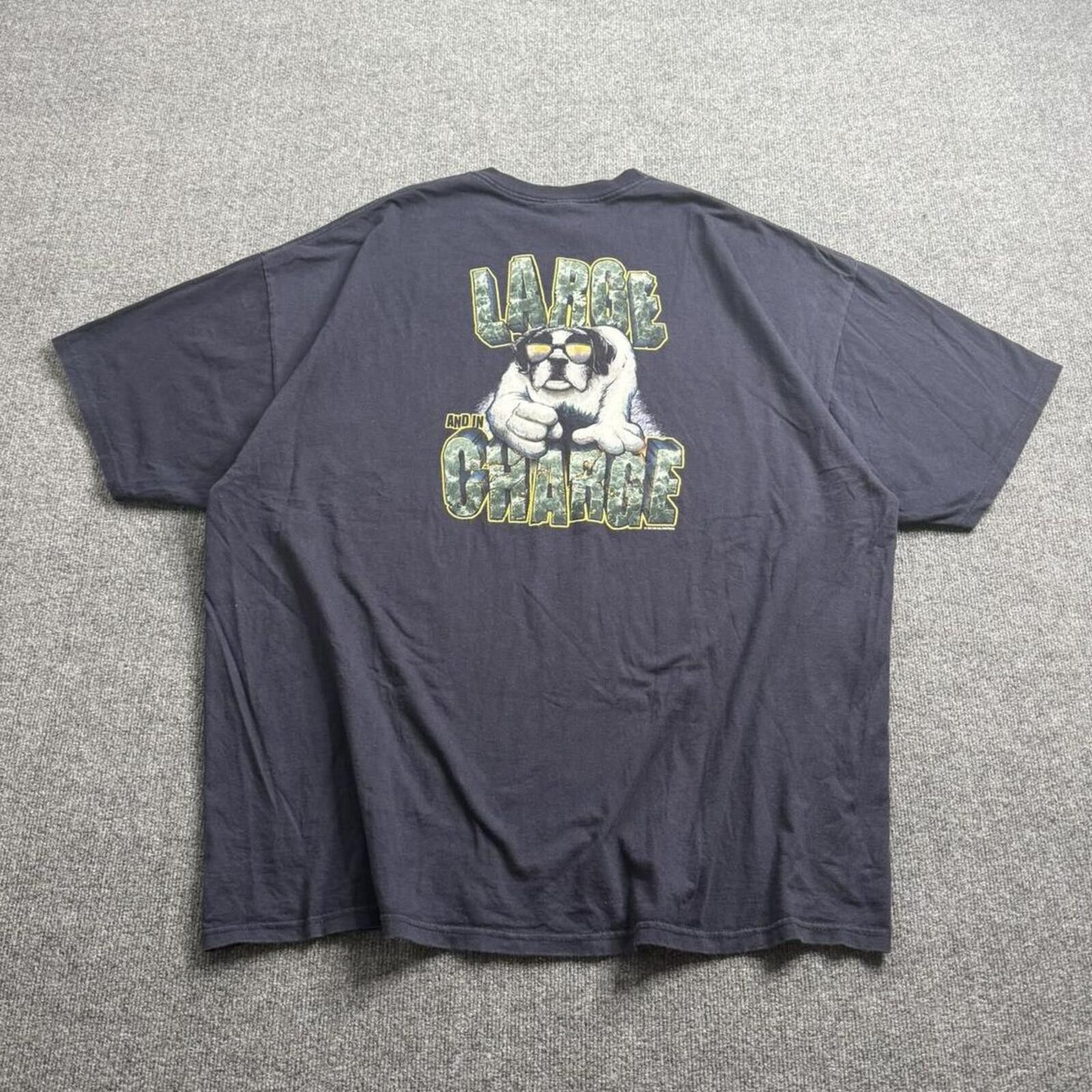 Big Dogs Y2K 04 Vintage Big Dogs Large and in Charge Tshirt Navy XXL Size US XXL / EU 58 / 5 - 3 Thumbnail