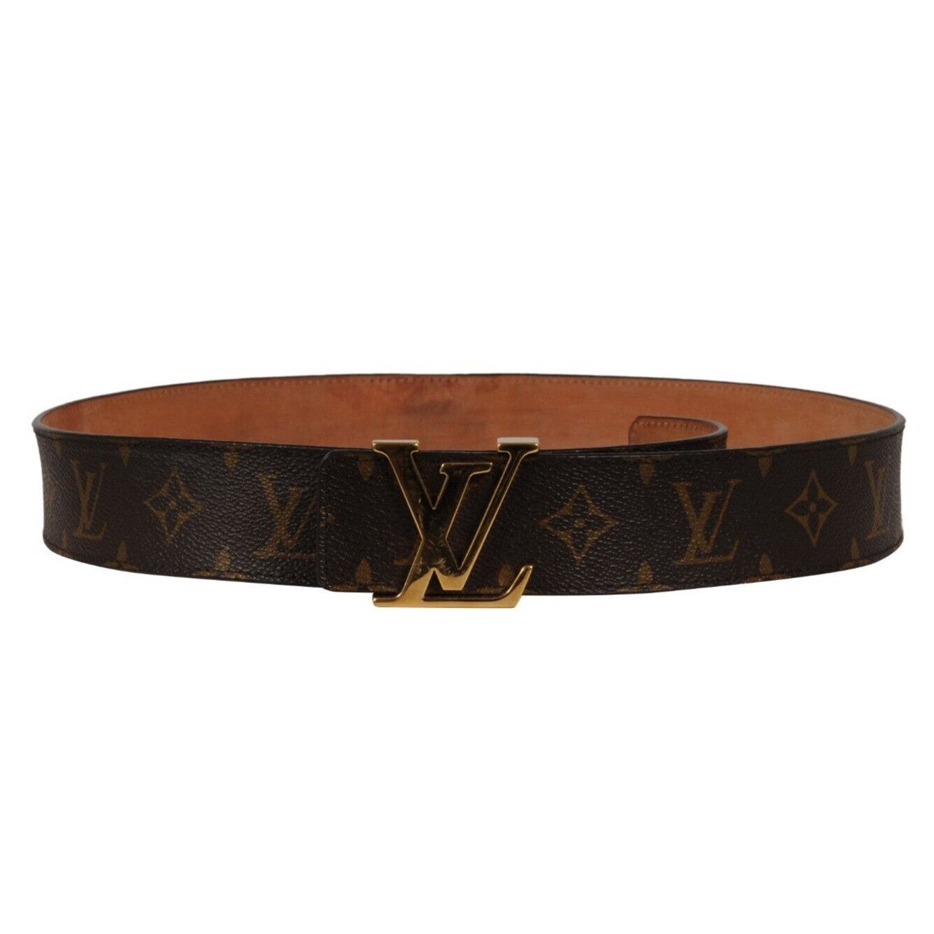 Louis Vuitton Monogram LV Initials Buckle Belt 90 36 Brown Size 36 - 11 Thumbnail