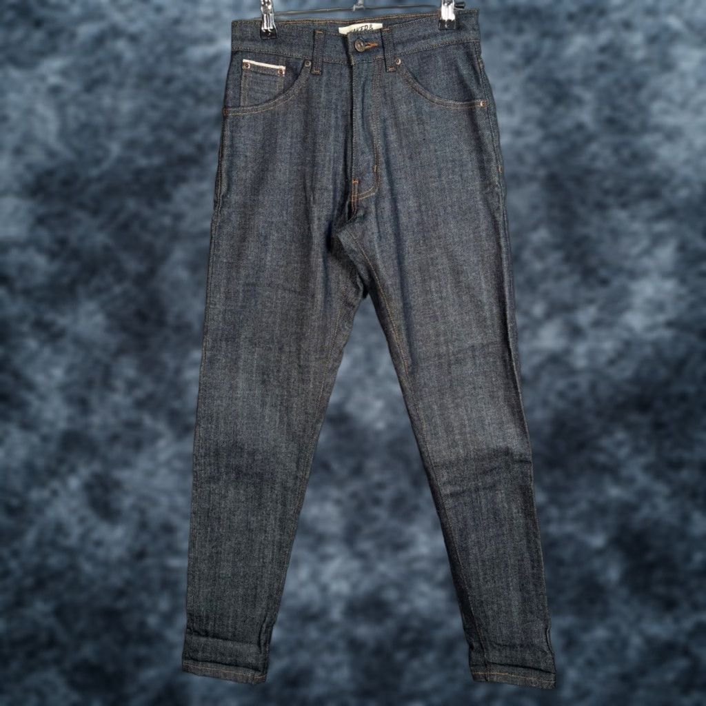 Vintage Naked & Famous Denim Blue Stretch High Rise Skinny Jeans Womens Size 25 Size 42" / US 20 - 1 Thumbnail