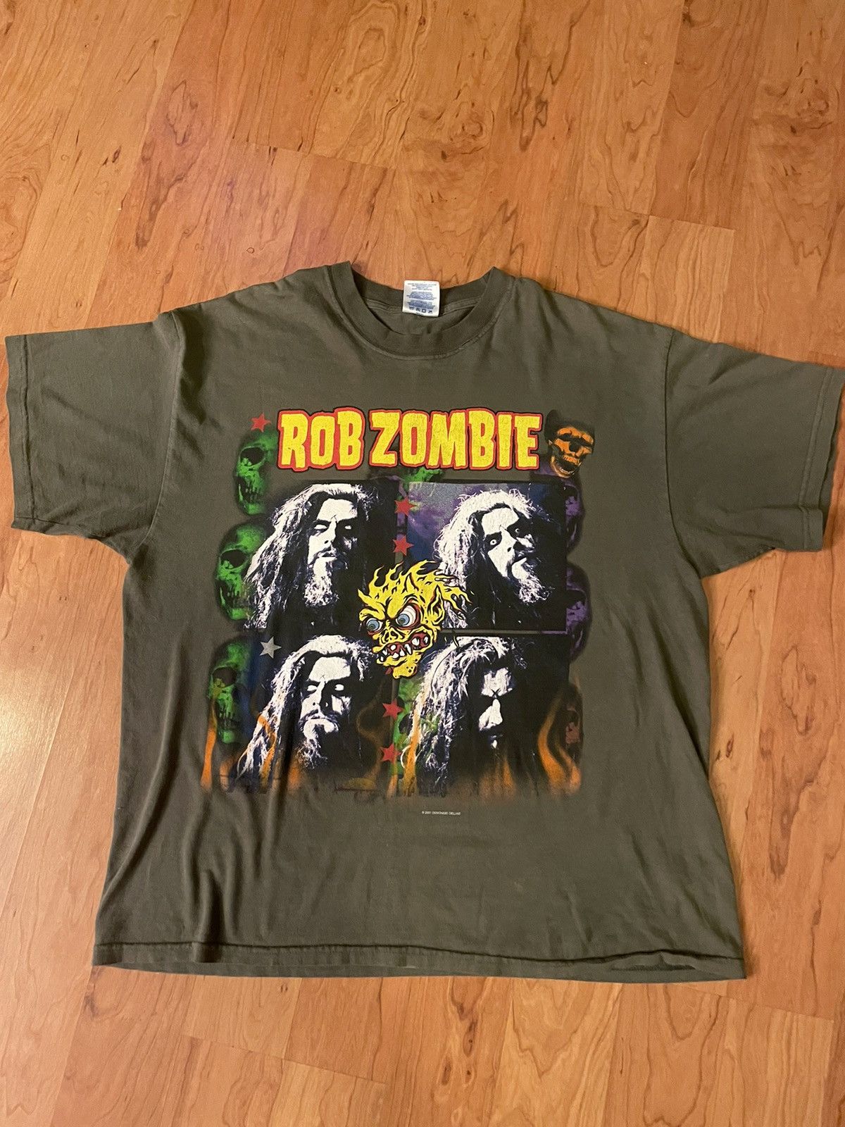 image of Vintage 2001 Rob Zombie Tee in Green, Men's (Size XL)