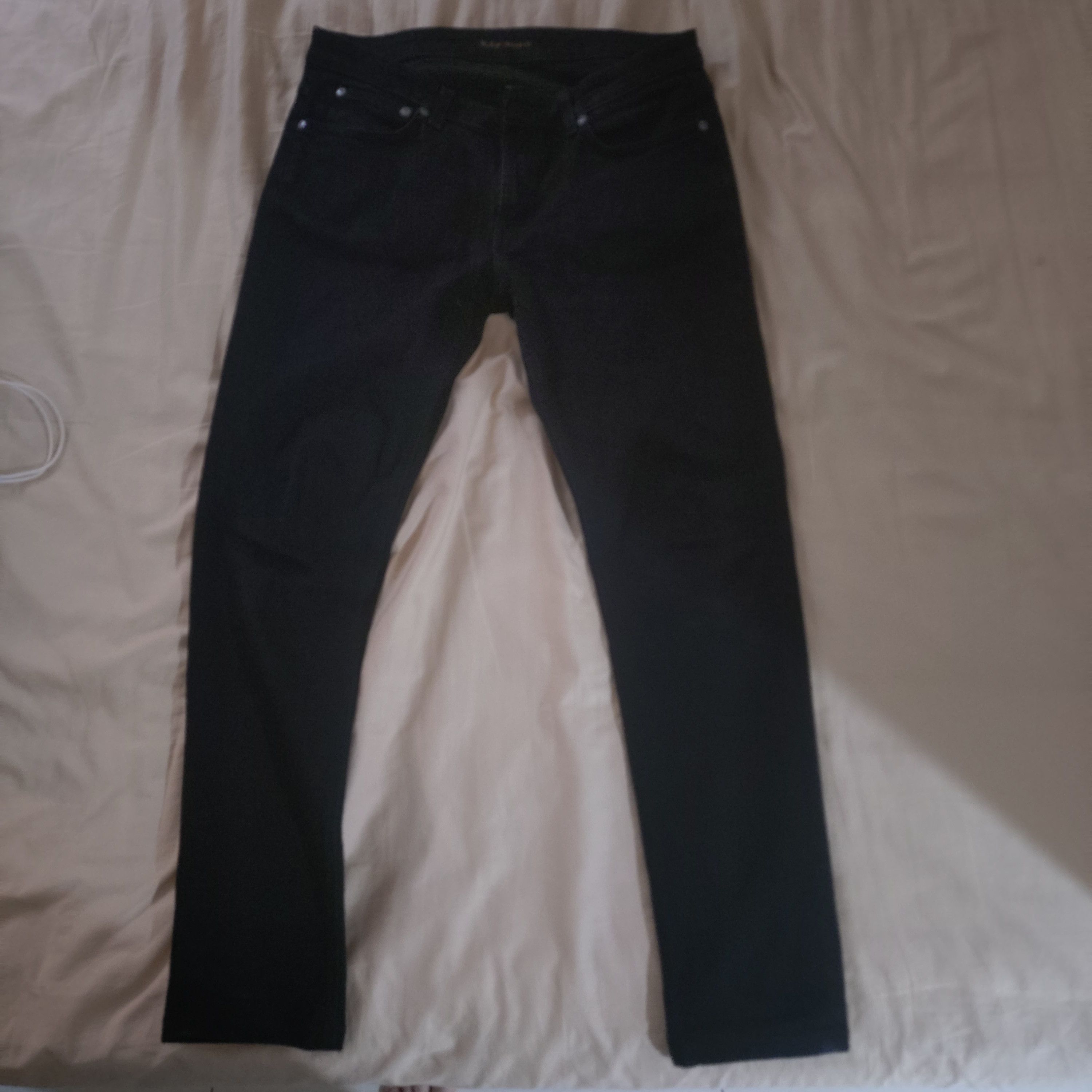Nudie Jeans Nudie jeans skinny lin denim/ black black Size US 33 - 1 Thumbnail