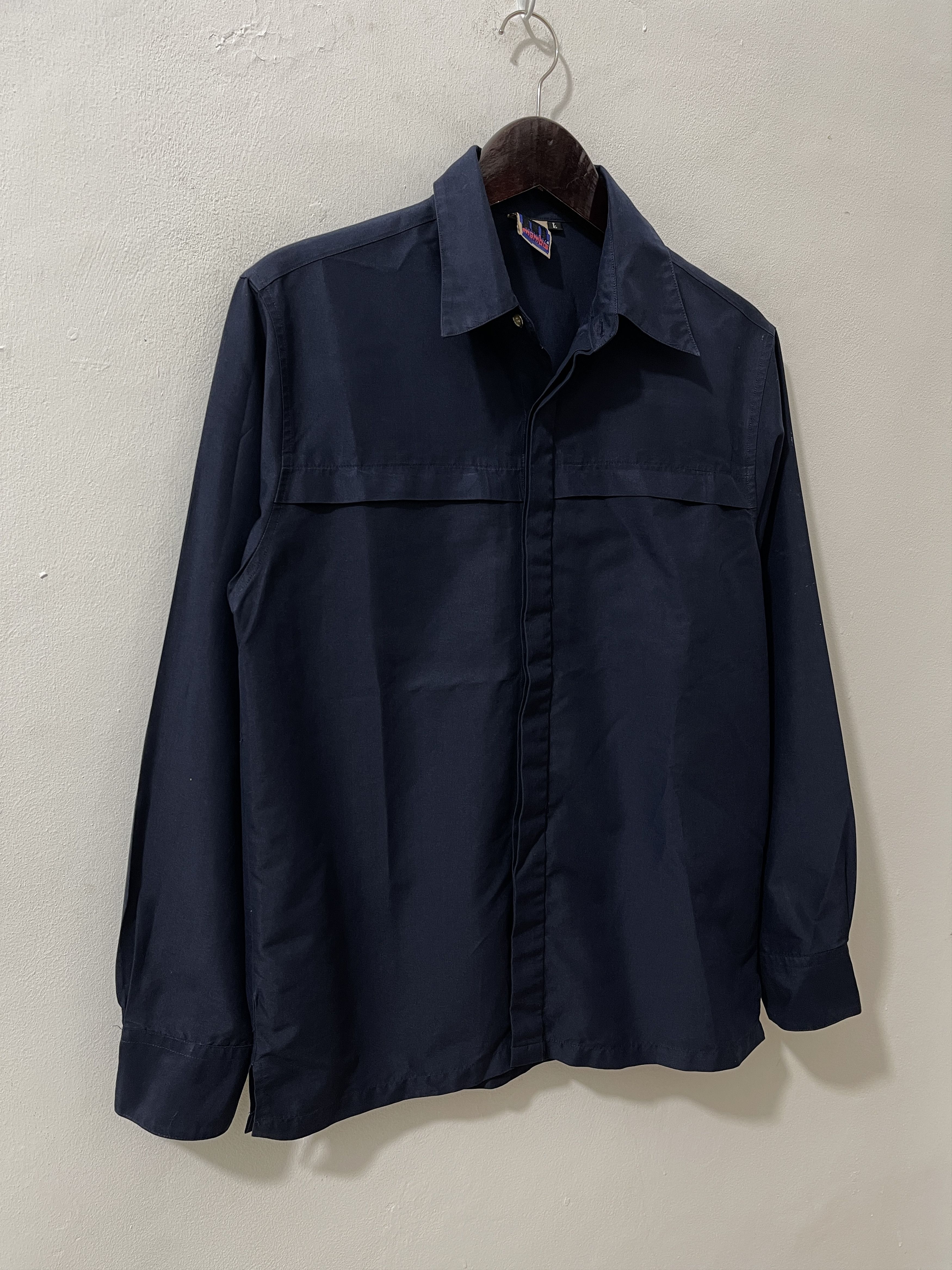 Mambo Vintage Rare Mambo Worker Hidden Button Navy Shirts Size US L / EU 52-54 / 3 - 3 Thumbnail