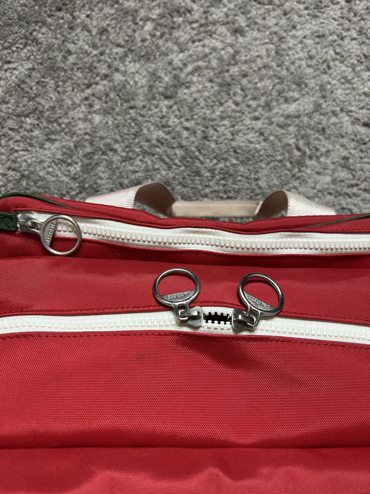 Lacoste Lacoste Nylon Retro Sport Bag Poppy Red Patch Size ONE SIZE - 5 Thumbnail