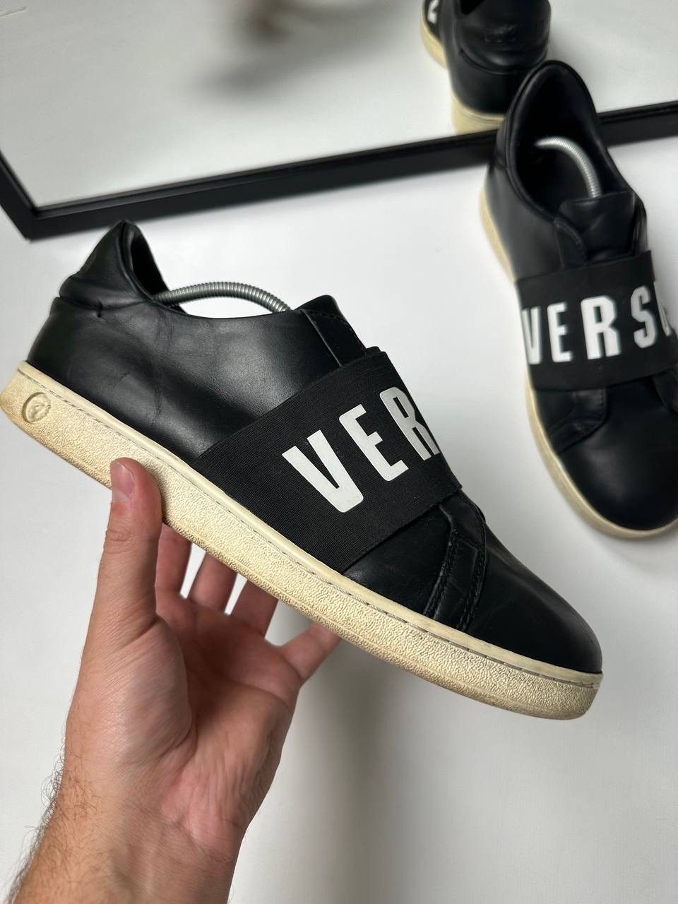 Versus Versace Versus Versace Low Top Black Leather Shoes Size US 9 / EU 42 - 3 Thumbnail
