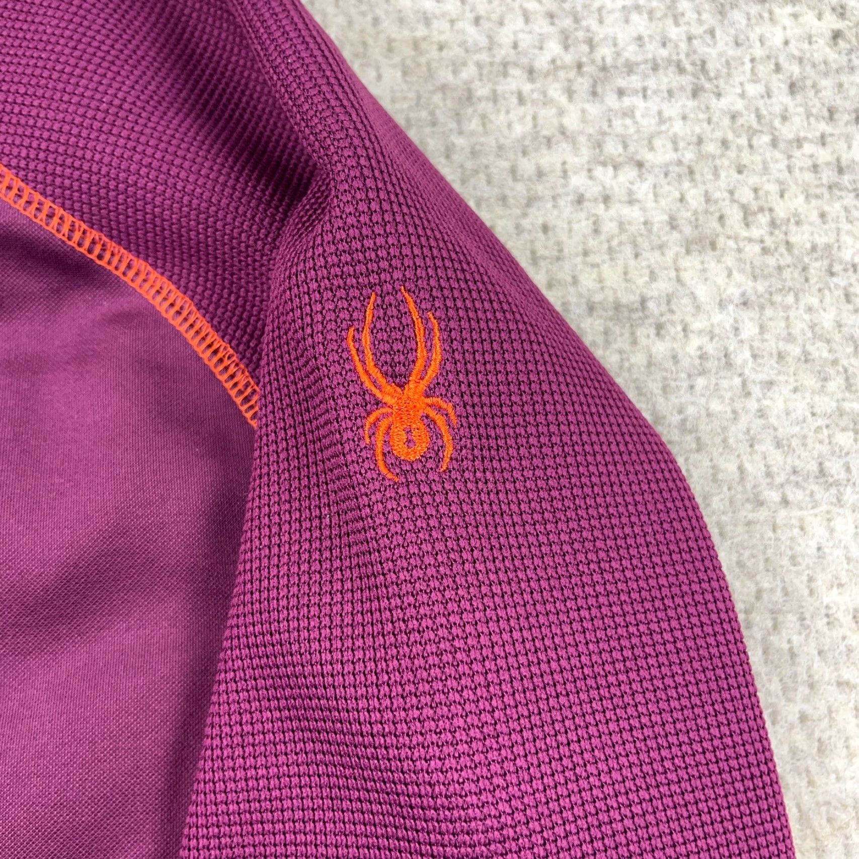 Spyder Spyder Jacket Women L Purple Full Zip Thermal Waffle Knit Hooded Ladies Size L / US 10 / IT 46 - 4 Thumbnail