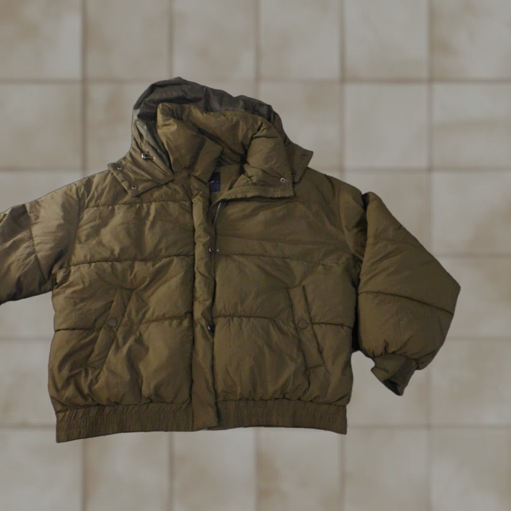 Lucky Brand Lucky Brand Jacket Womens Large Green Puffer Hooded Snap Pocket Casual Winter Size L / US 10 / IT 46 - 1 Thumbnail