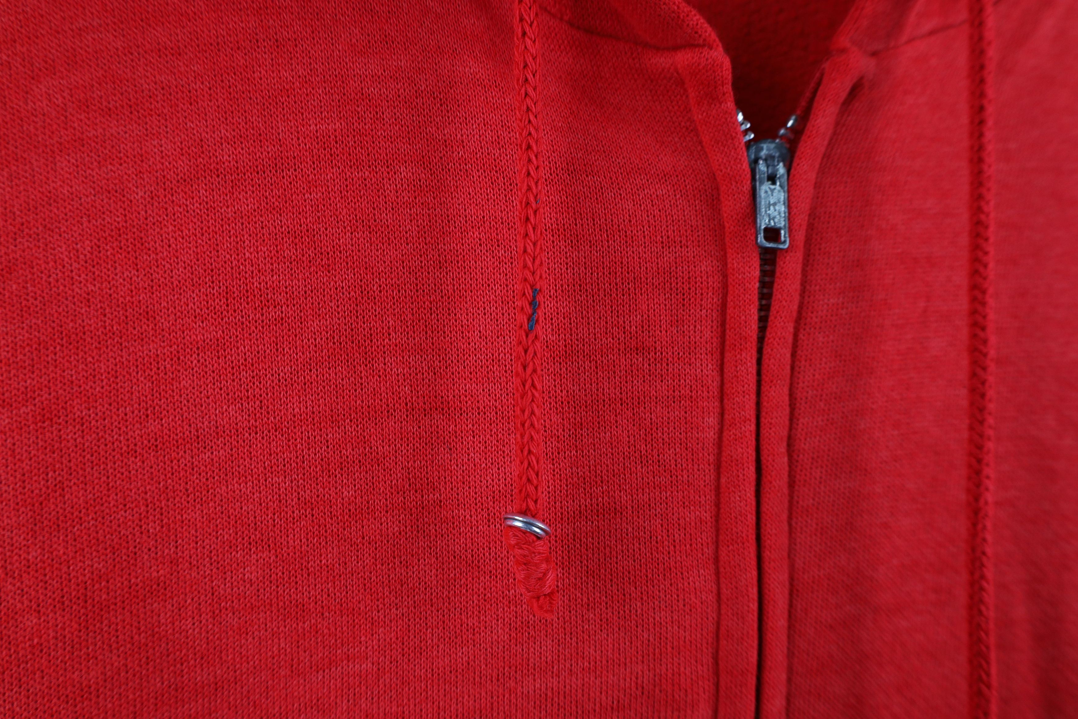Vintage Vintage 70s Streetwear Blank Thin Full Zip Hoodie Red USA Size US XL / EU 56 / 4 - 6 Thumbnail
