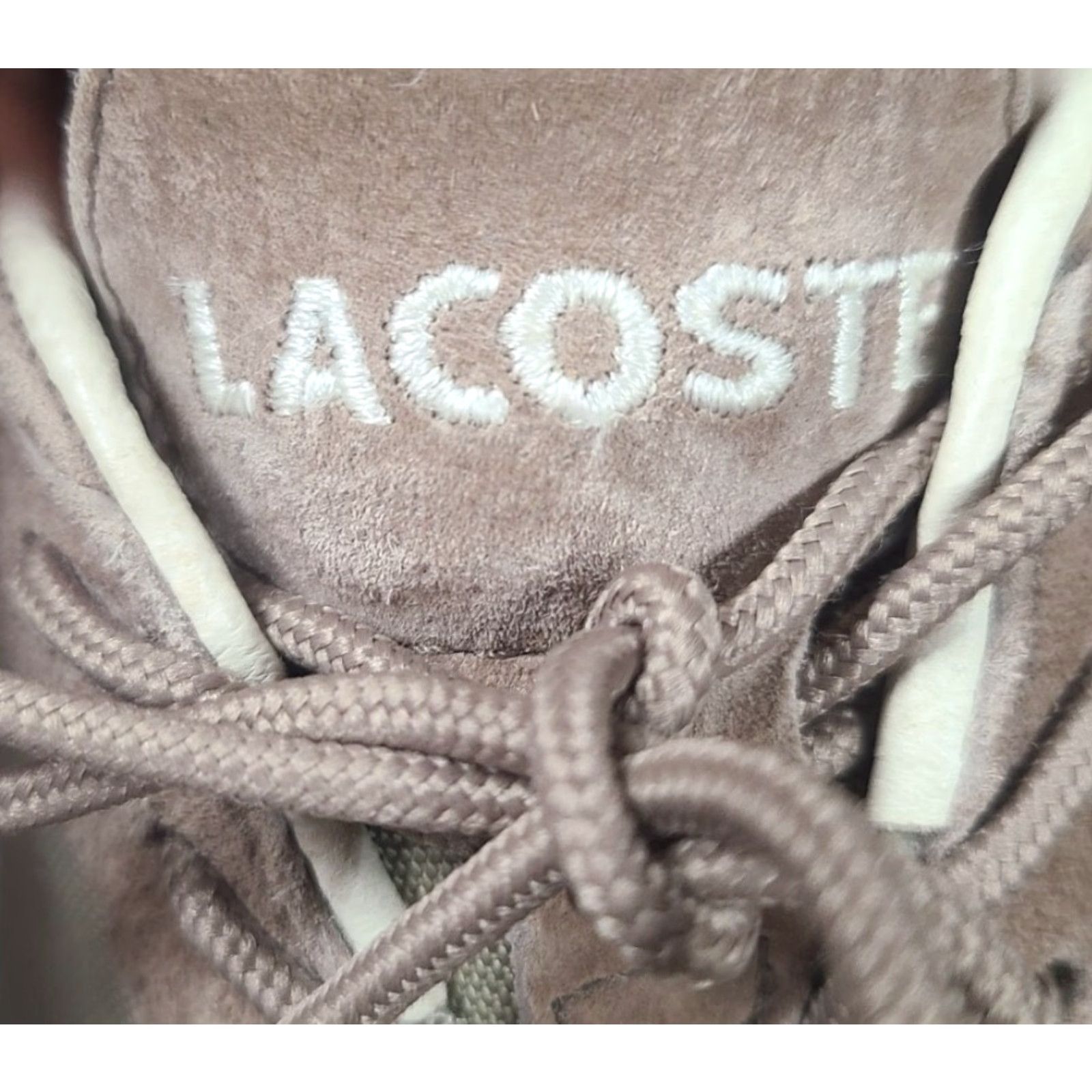 Lacoste VINTAGE Lacoste Raven Mix B61 Men’s Beige Sneaker Beige Leather Leather Lace Up Raven B61 90s Mens Sneakers Travel Activewear Casual Size US 10 / EU 43 - 2 Thumbnail