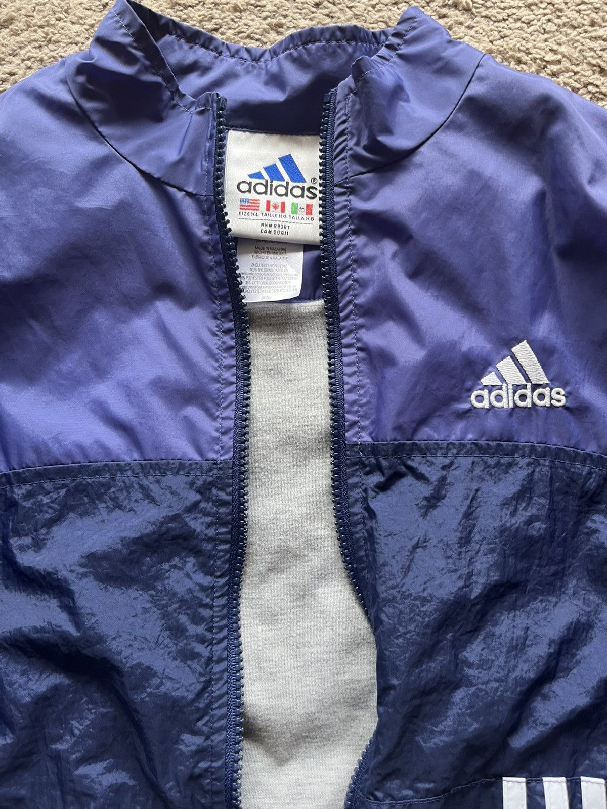 Adidas Vintage adidas purple windbreaker Size US XL / EU 56 / 4 - 2 Thumbnail
