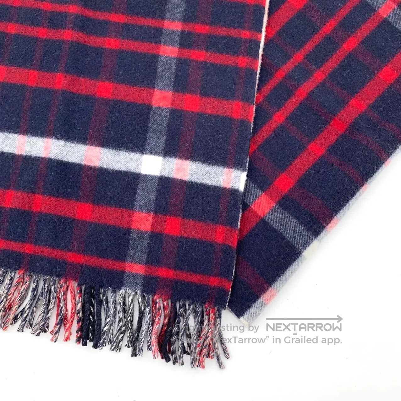 Burberry Burberry Multicolor Plaid Wool Fringe Scarf| Size ONE SIZE - 5 Thumbnail