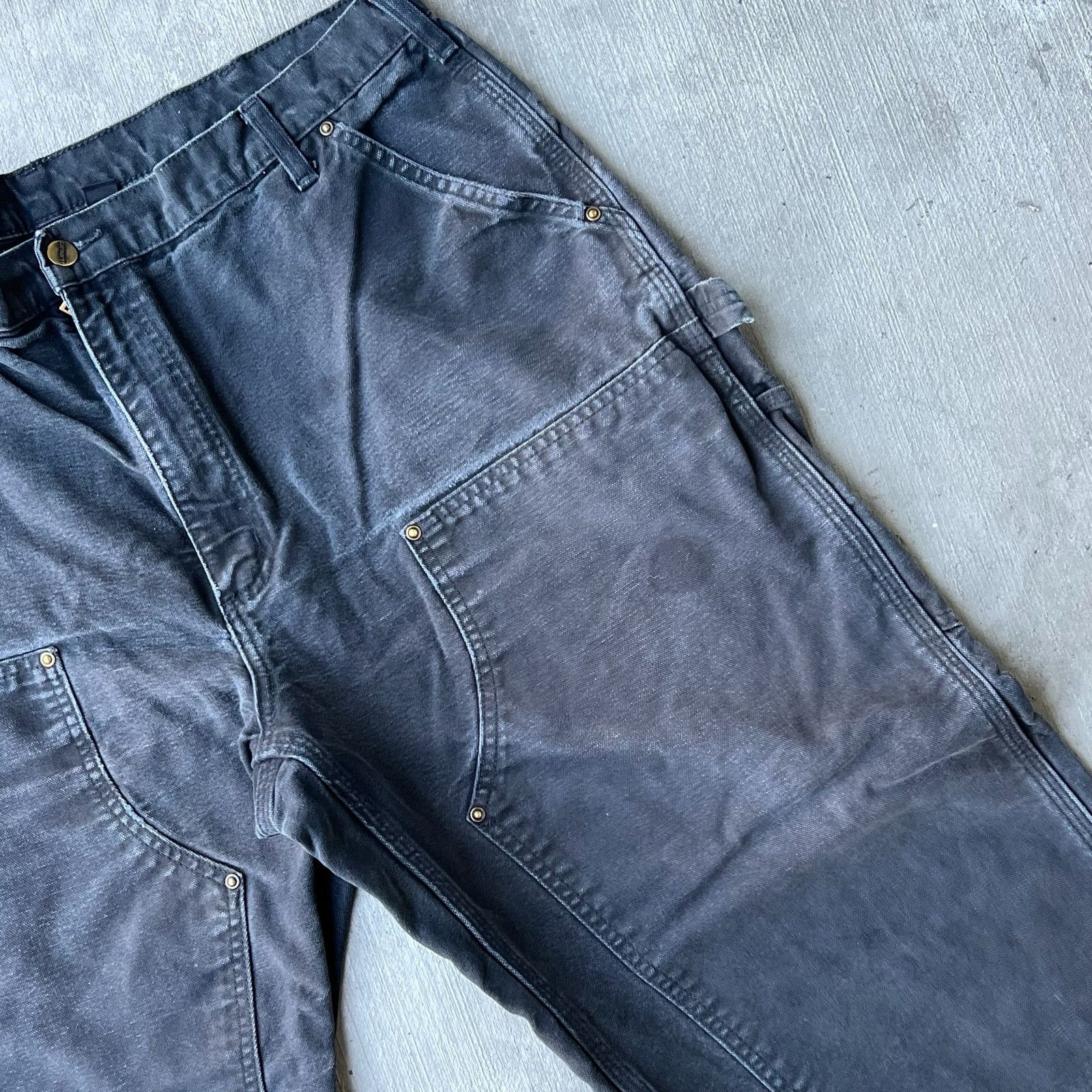 Carhartt × Vintage Carhartt faded black double knee work wear carpenter pants Size US 38 / EU 54 - 3 Thumbnail