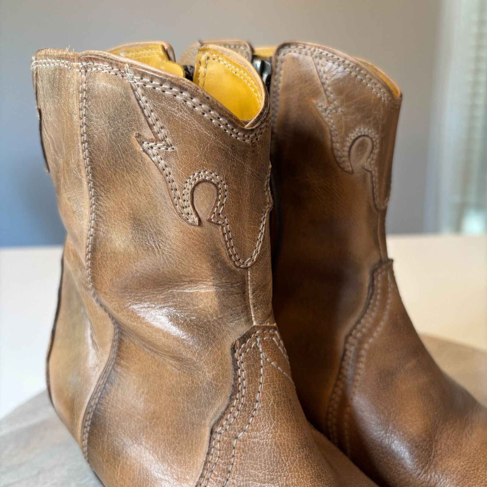 Free People Free People Frontier Western Leather Ankle Boots Sz 6.5 / 7 Size US 6.5 / IT 36.5 - 7 Thumbnail