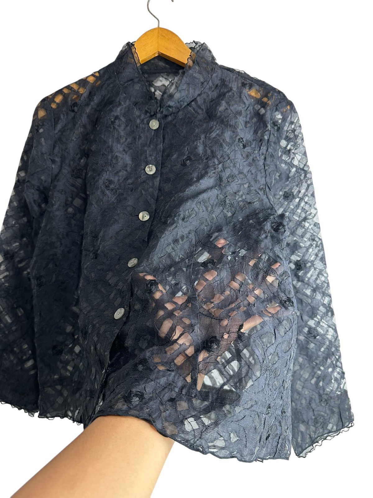 Beauty Beast RARE ROSASE CLUB TRANSPARENT SHIRT ISSEY MIYAKE YOHJI STYLE Size US M / EU 48-50 / 2 - 4 Thumbnail