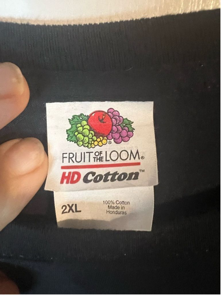 Fruit Of The Loom Vintage Men's Fruit of the Loom T-shirt 2XL Black Wolf Size US XXL / EU 58 / 5 - 3 Thumbnail