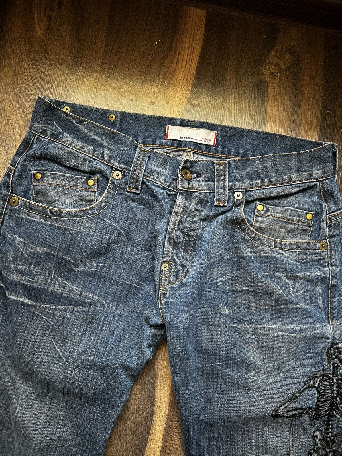 Bray Steve Alan Vintage Bray Steve Alan skeleton embroidered logo jeans Size US L / EU 52-54 / 3 - 4 Thumbnail