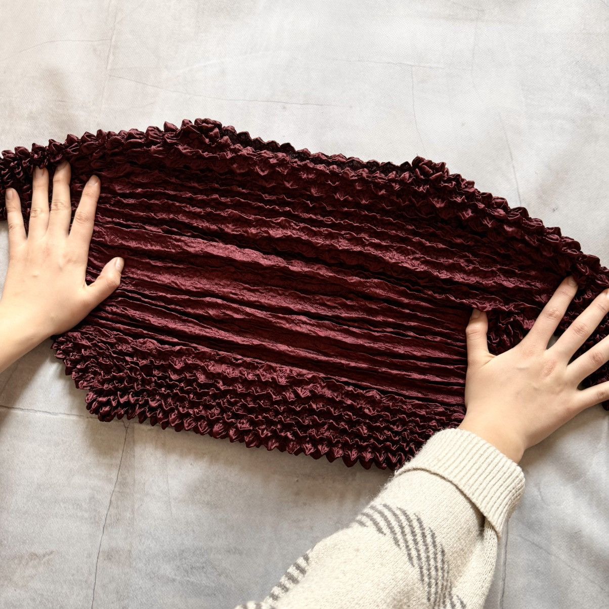 Hysteric Glamour 00s Burgundy Long Sleeve Pleats Please Issey Miyake Style Size ONE SIZE - 2 Thumbnail