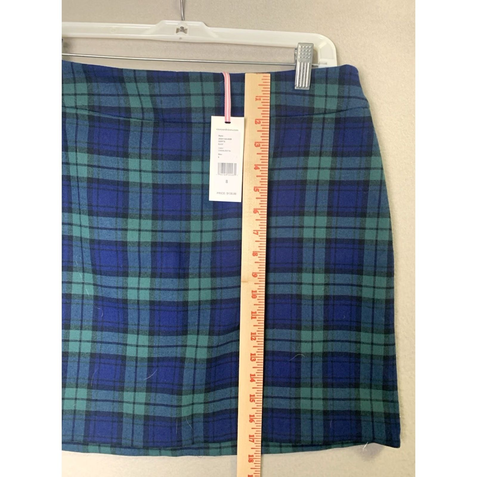 Vineyard Vines Vineyard Vines Skirt Womens Size 8 Blackwatch Tartan Plaid Mini Ponte Blue/Green Zipper Knit Size 30" / US 8 / IT 44 - 6 Thumbnail