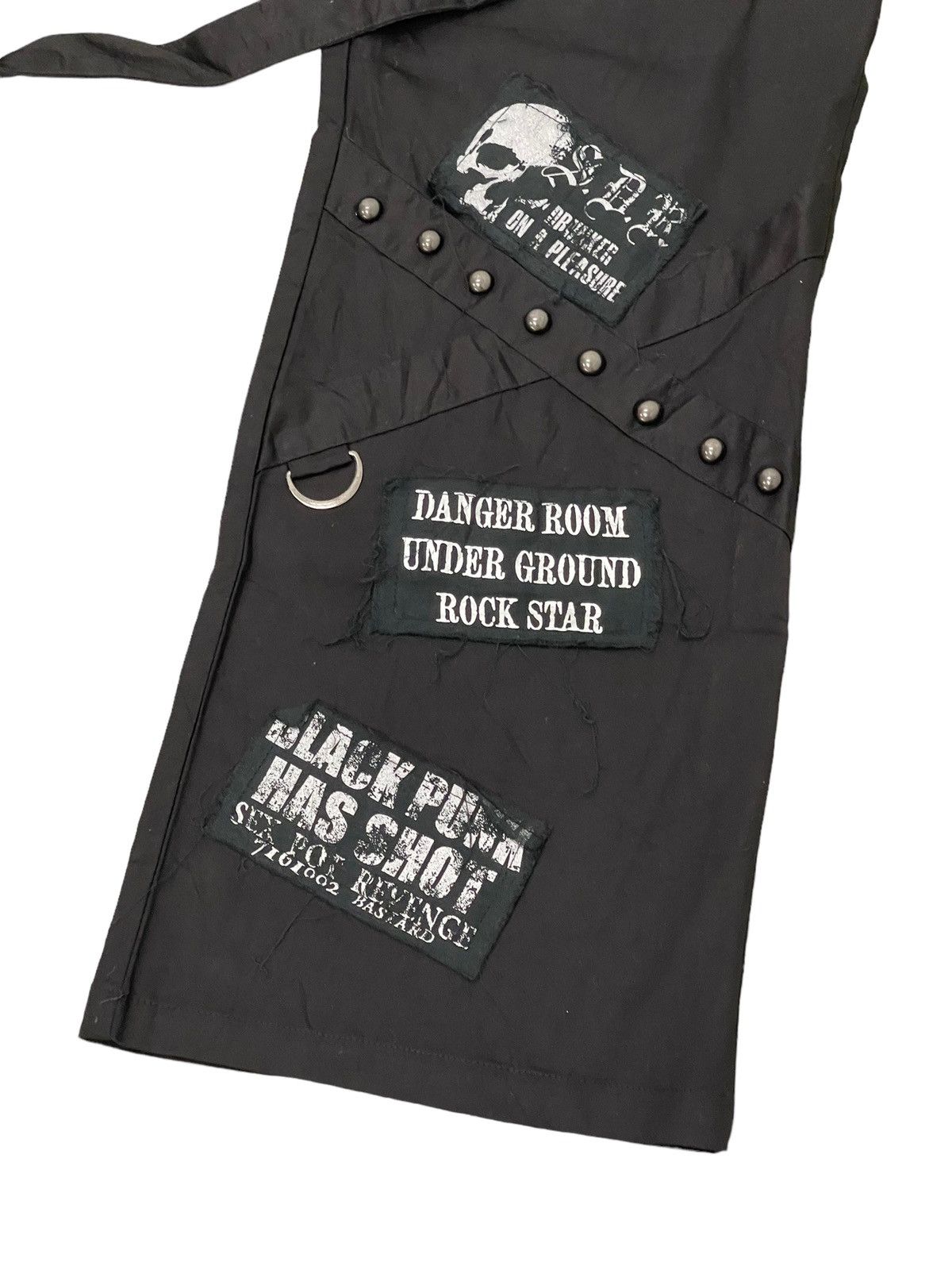 Japanese Brand Wide Leg Cargo Sex Pot Revenge Pant Punk Black Patches 6🟦5 Size US 32 / EU 48 - 5 Thumbnail