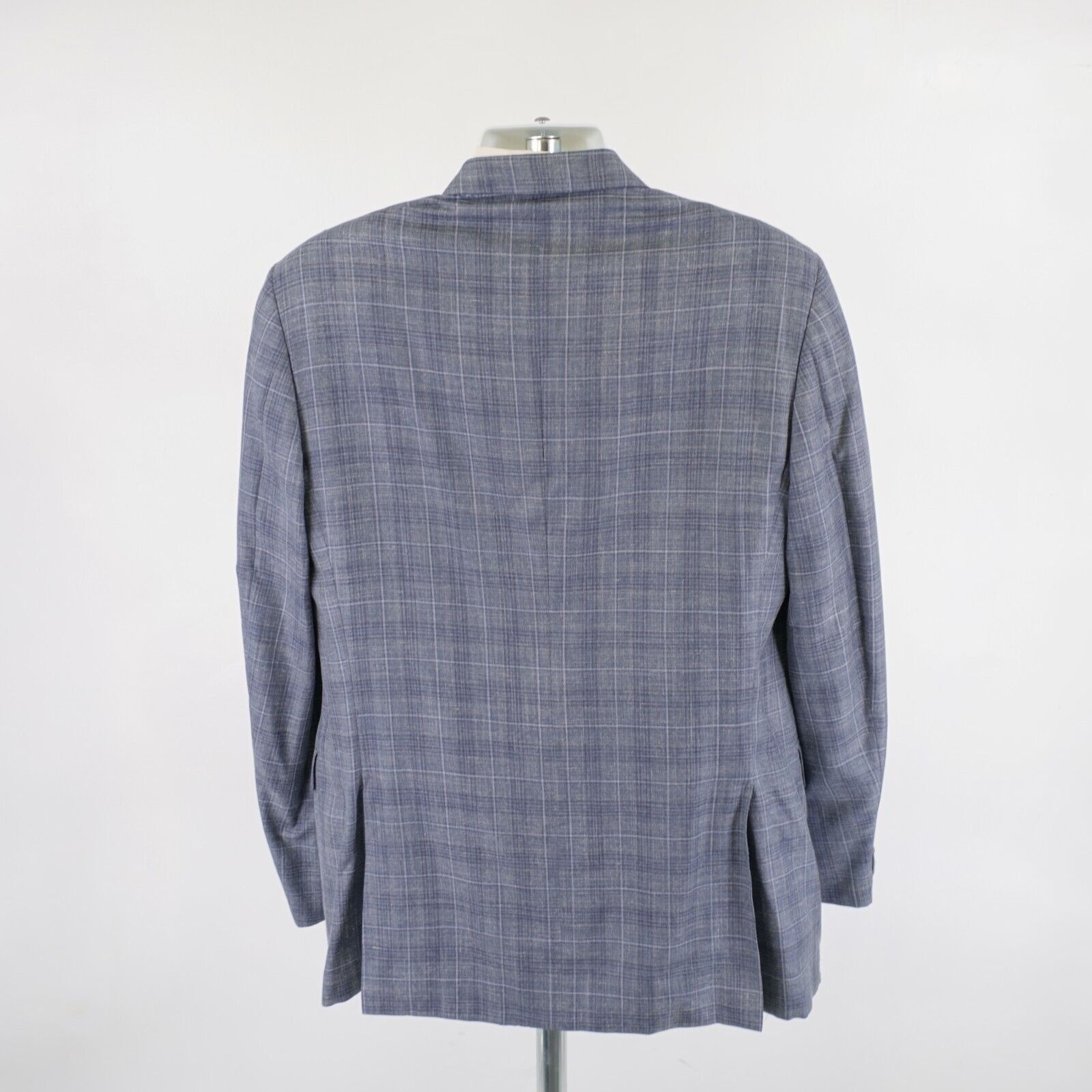 Canali Canali 1934 Wool Blue Gray Plaid 2 Button Italy Blazer 42L Size 42L - 6 Thumbnail