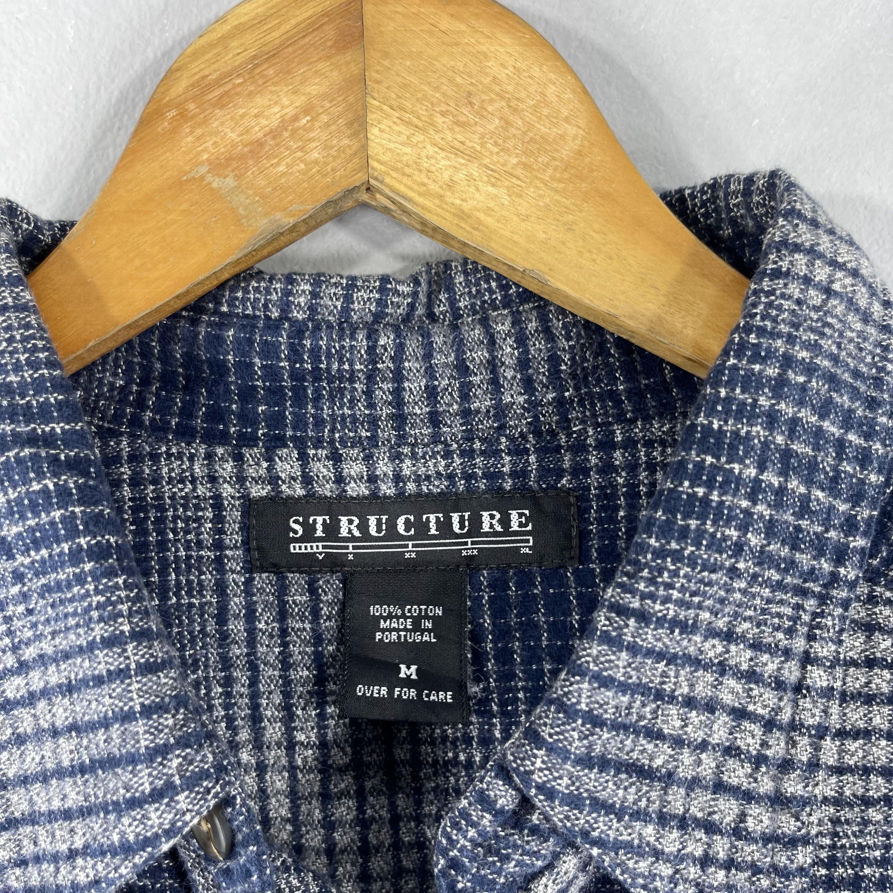 Flannel Vintage Plaid Checkered Shadow Blue Minimalist Flannel Shirt Size US M / EU 48-50 / 2 - 5 Thumbnail