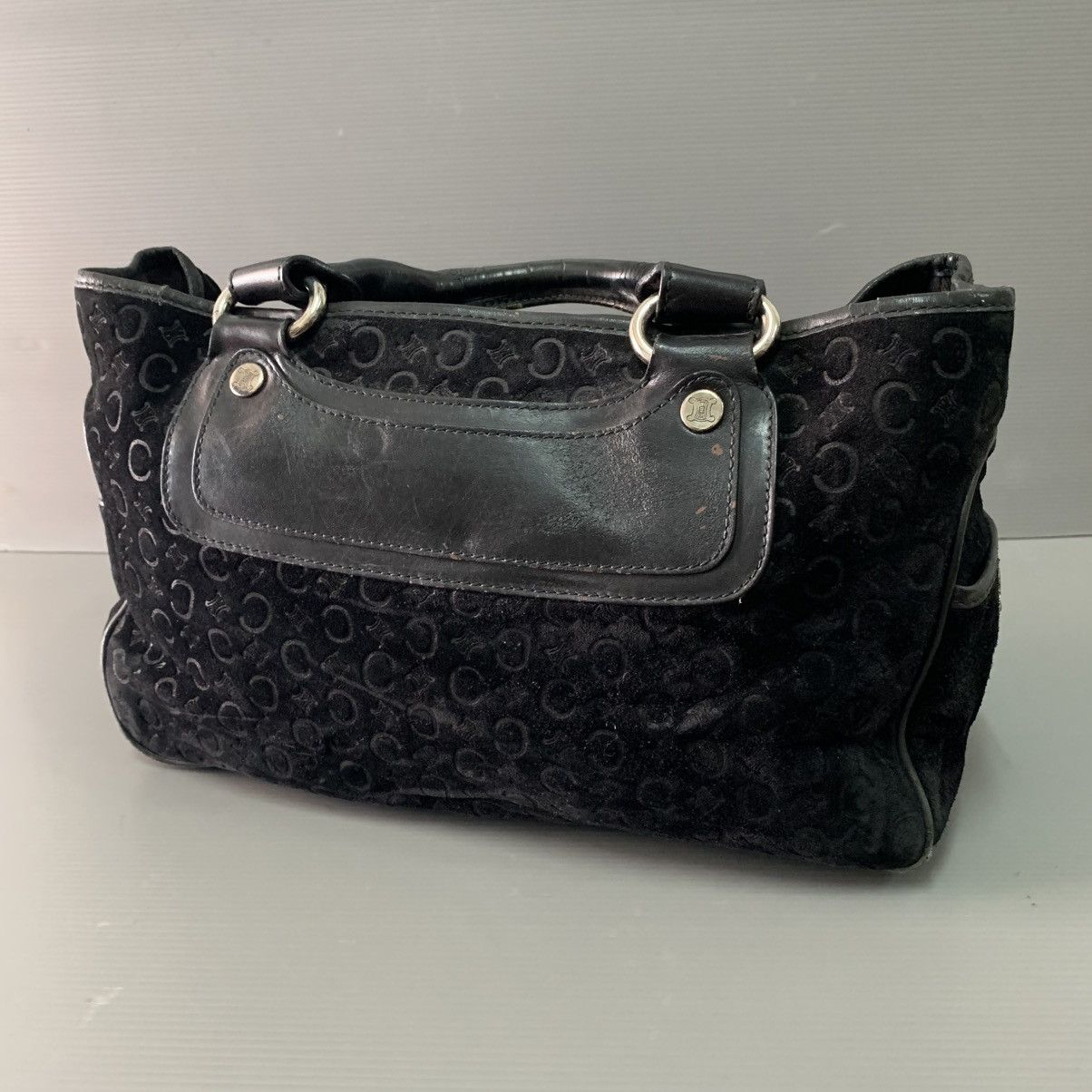 Celine Celine Suede Leather Black Handbag Size ONE SIZE - 3 Thumbnail