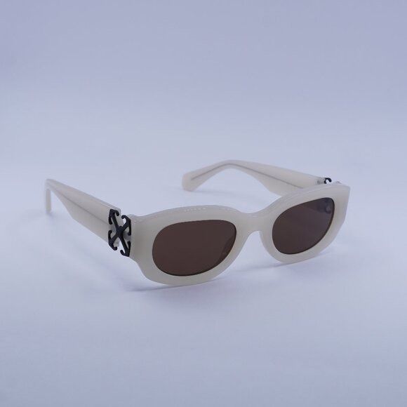Off-White Off-White OERI14E PALMER 6164 Sunglasses Beige Oval Frame Size ONE SIZE - 1 Thumbnail