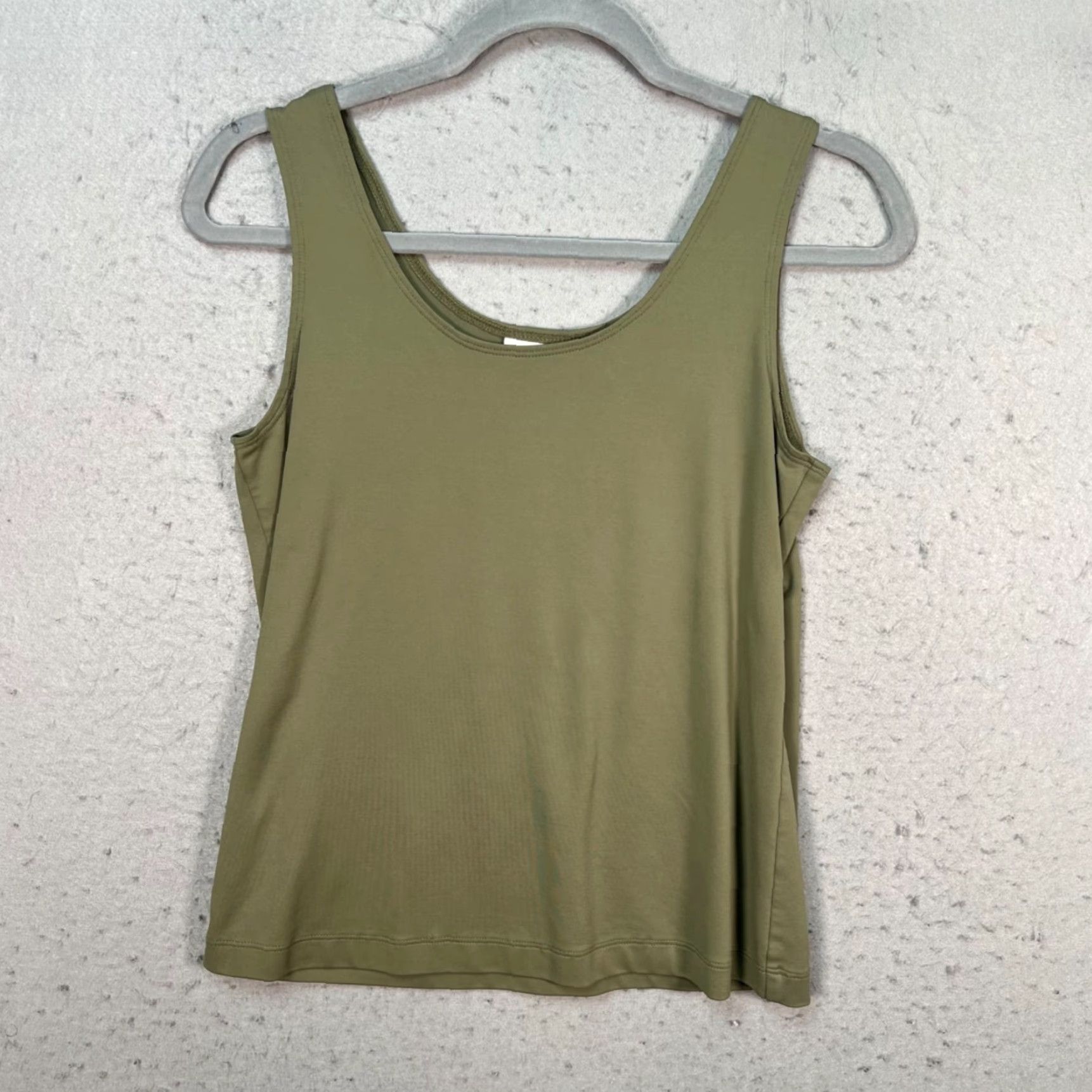 Vintage Chicos Tank Top Womens Size 1 Nylon Spandex Olive Green Sleeveless Stretch Shirt Casual Small Size XS / US 0-2 / IT 36-38 - 2 Thumbnail