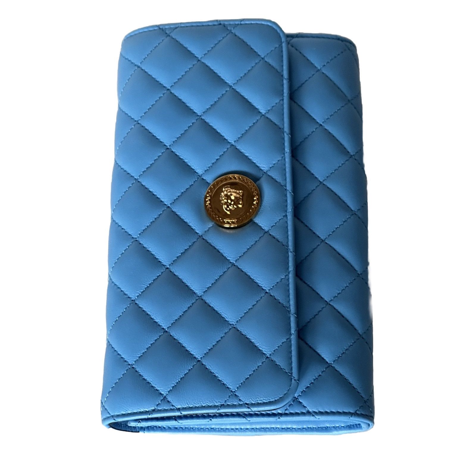 Versace Versace Evening Quilted Leather Blue Shoulder Bag DBSI159S Size ONE SIZE - 5 Thumbnail