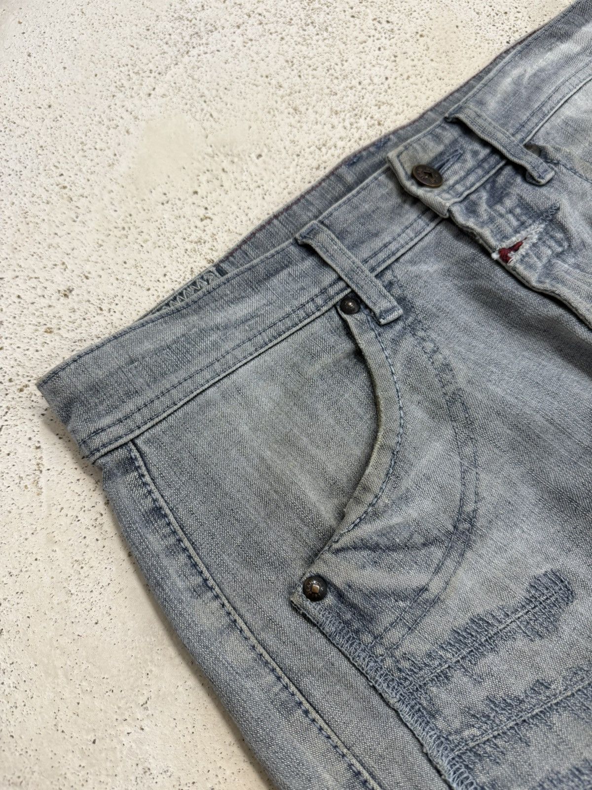 Marithe + Francois Girbaud Marithe Francois Girbaud Heavy Stitching Distressed Dirt Size US 30 / EU 46 - 7 Thumbnail