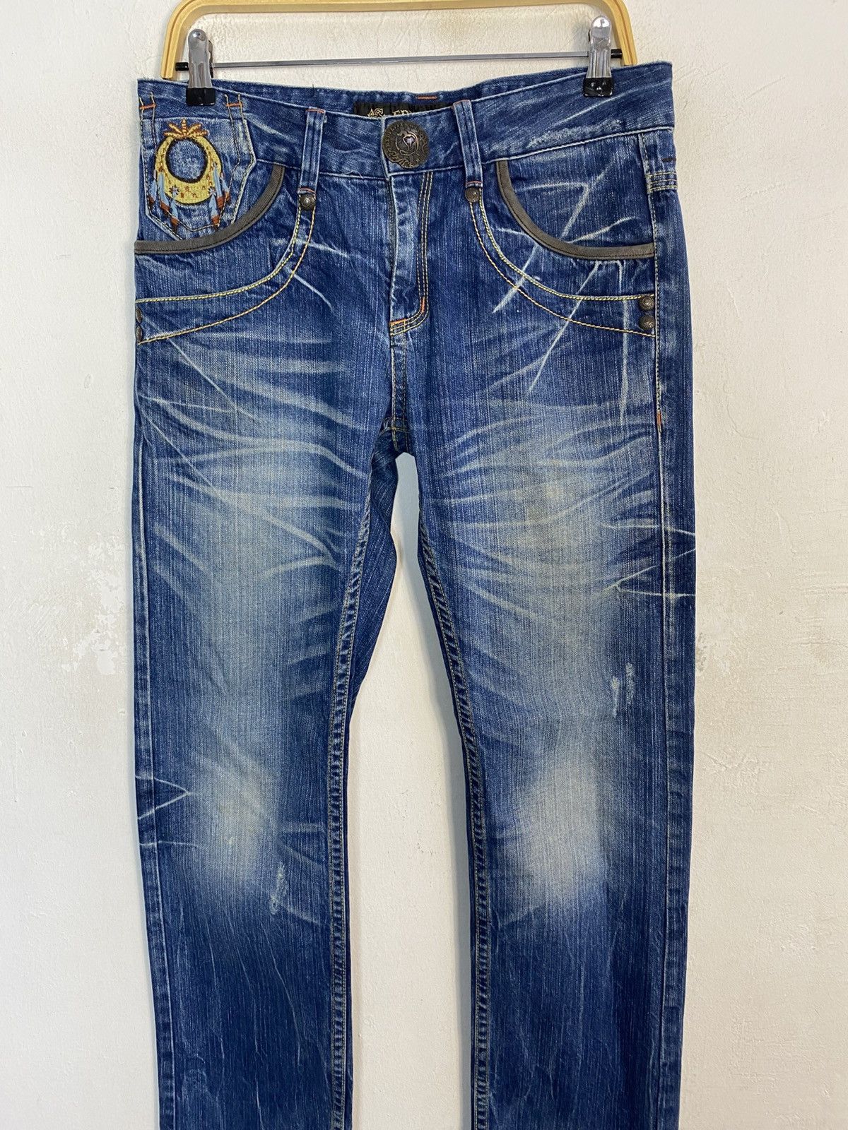 Other Red Pepper Red Label Whisker Denim Jeans Embroidery Logo Size US 32 / EU 48 - 3 Thumbnail