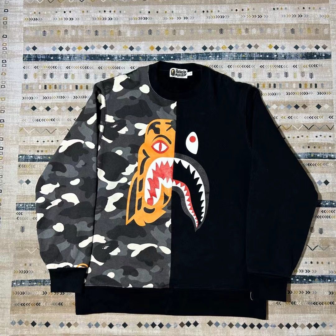 Bape CITY CAMO TIGER SHARK CREWNECK Grailed