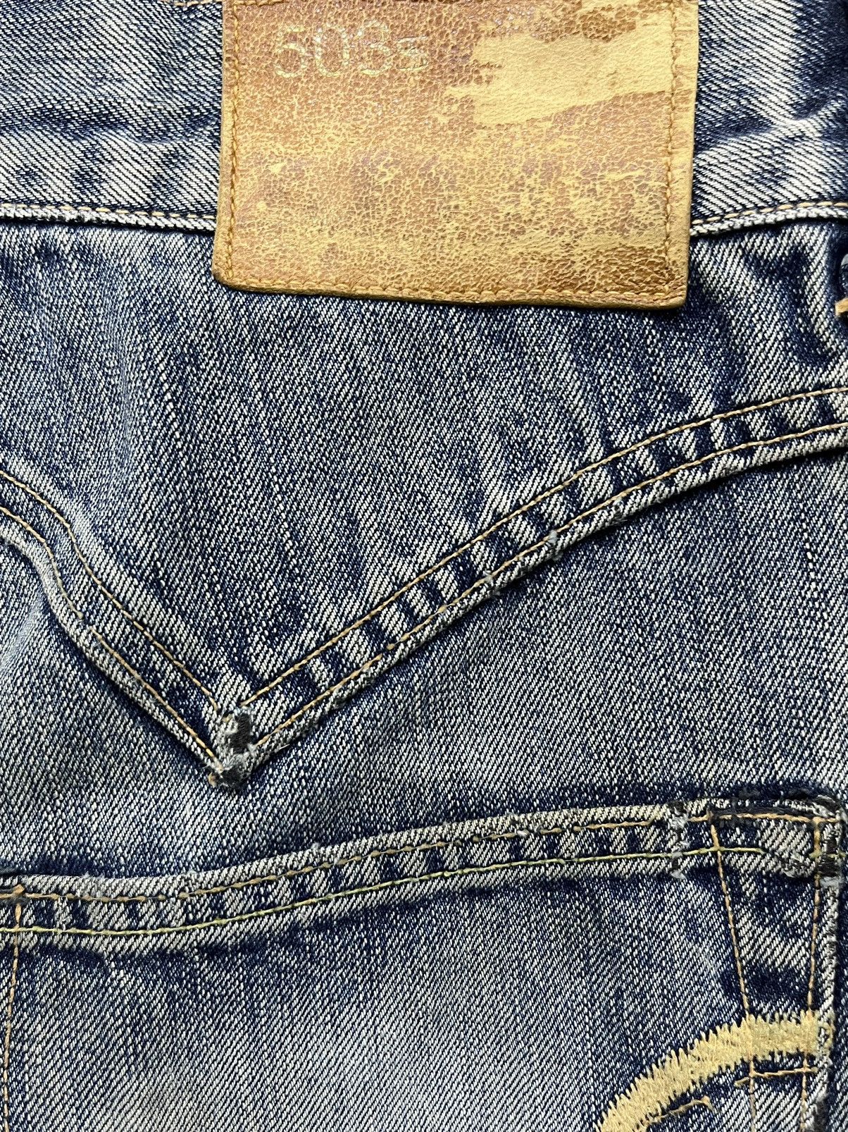 Edwin 🔥Vintage Aging Patina Distressed Denim Süper Flare Jeans Size US 31 - 16 Thumbnail