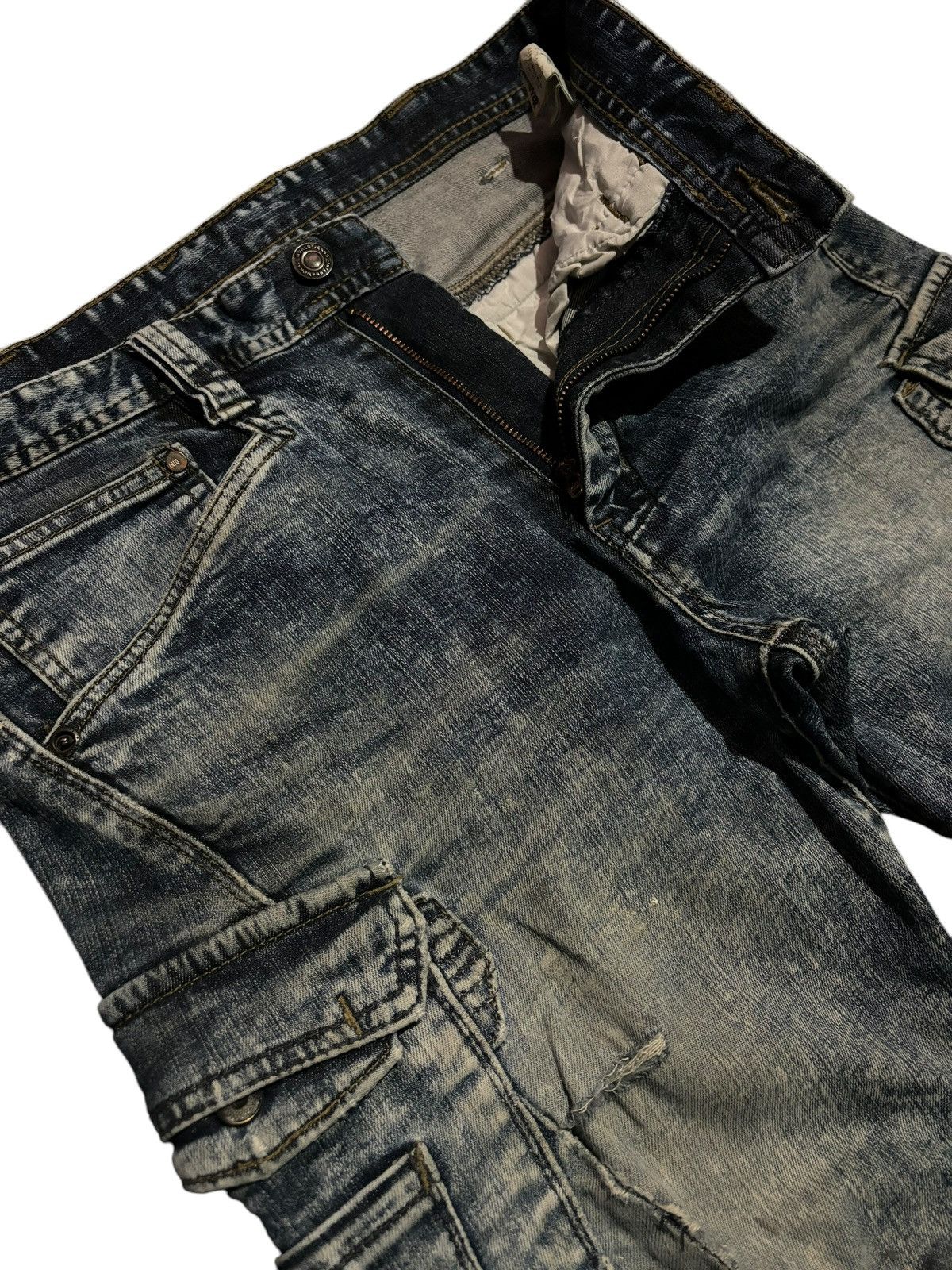 Japanese Brand Evenriver Faded Acid Washed Distressed Jeans Denim Size US 31 - 5 Thumbnail