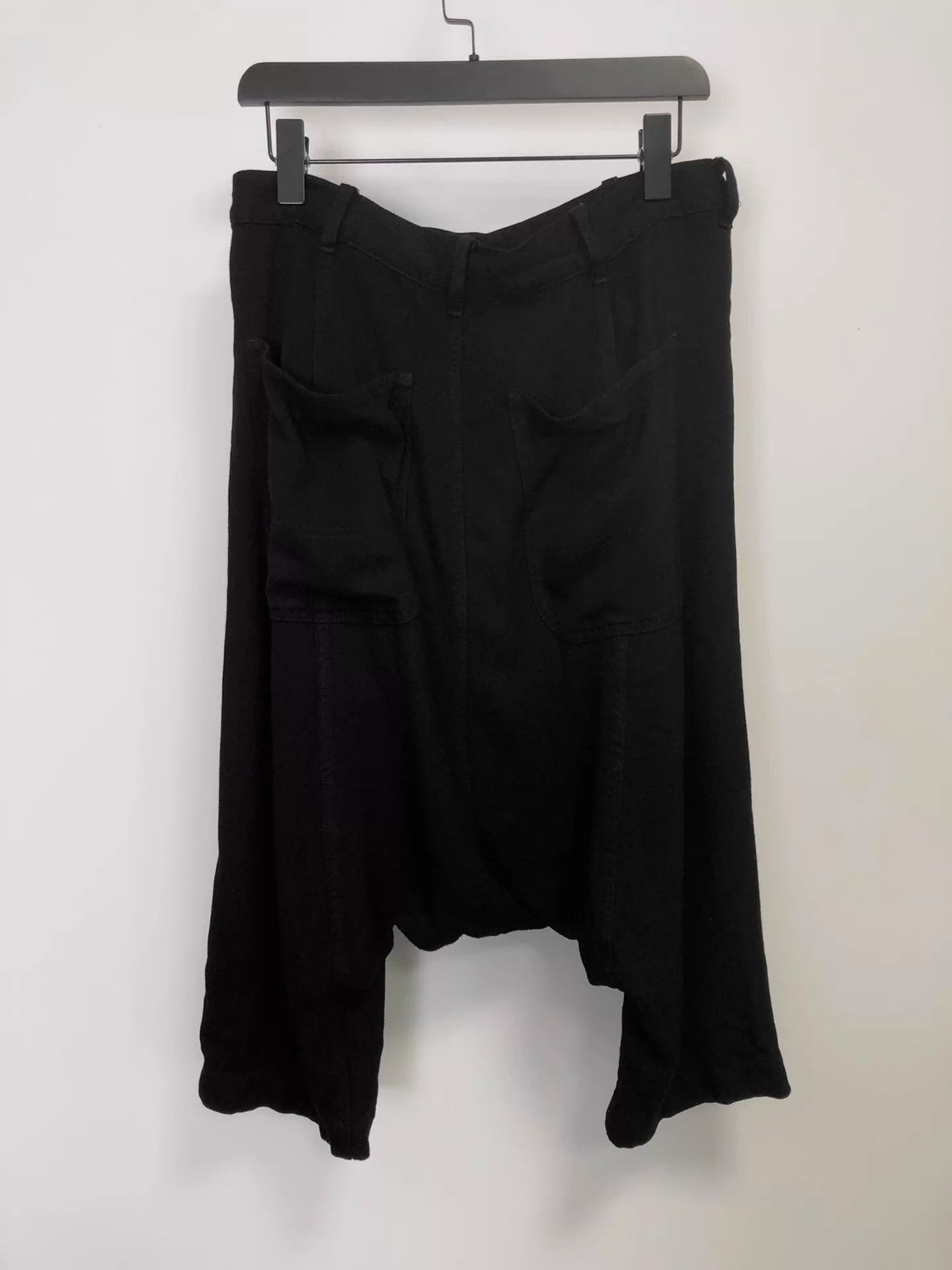 Comme des Garcons CDG 08SS Black Rayon Dropped Crotch Pants High Drape Size US 32 / EU 48 - 2 Thumbnail