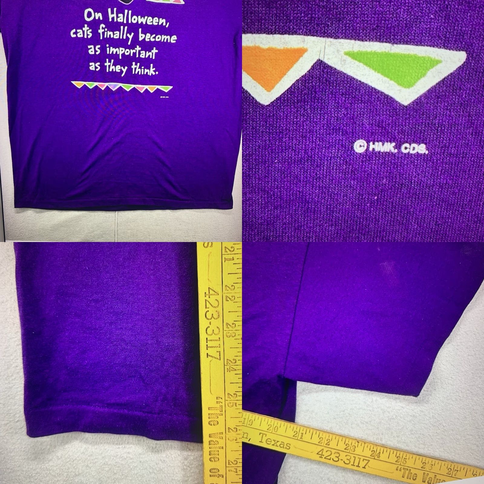 Vintage VINTAGE Hallmark T-Shirt Unisex Adults XL Purple Black Cat Halloween 90s Humor Graphic Print Short Sleeve Crew Neck Size US XL / EU 56 / 4 - 8 Thumbnail