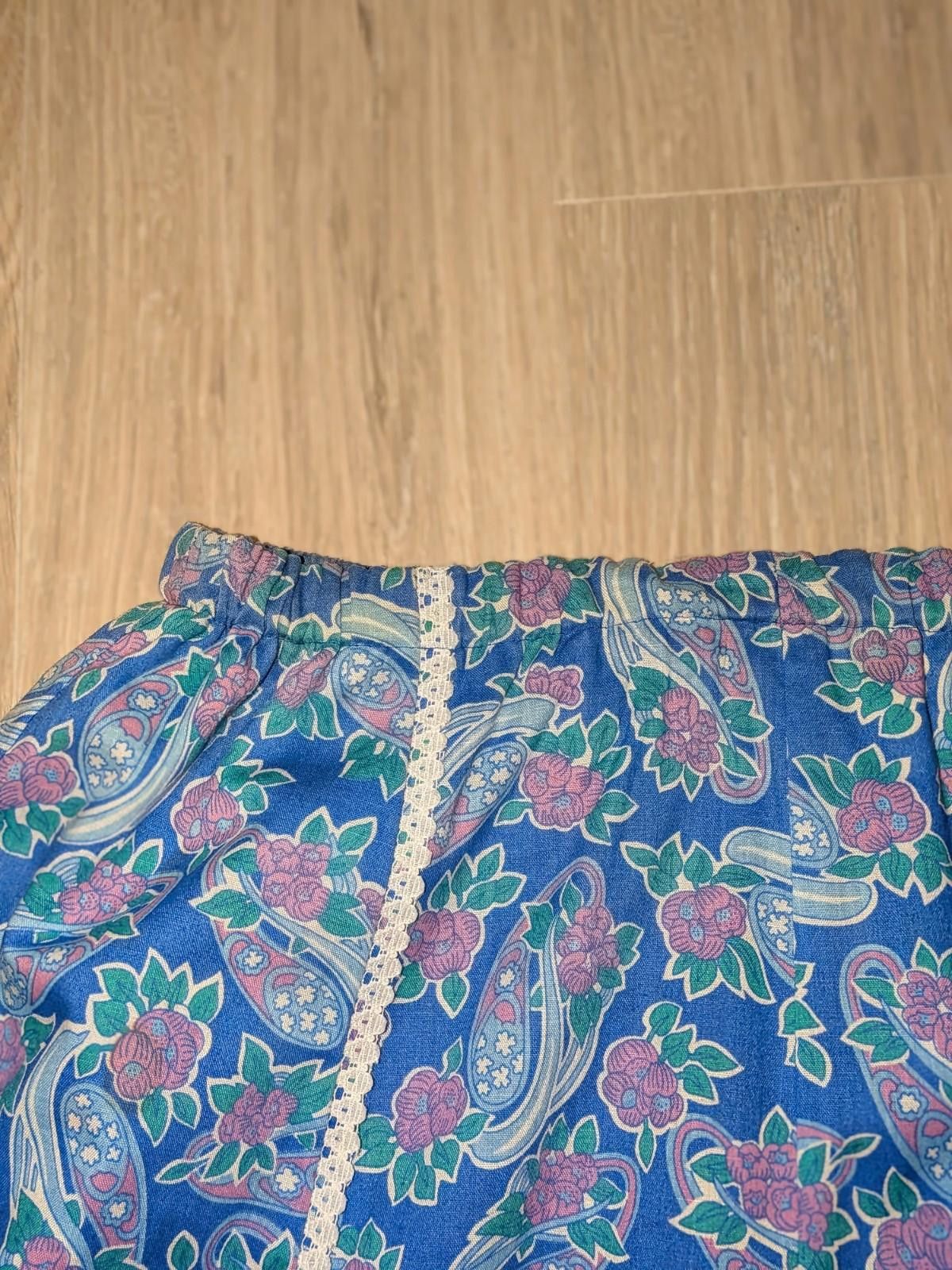 Handmade VTG 70s Handmade Reversible Peasant Cottage Prairie Skirt 18 Size 40" / US 18 - 3 Thumbnail
