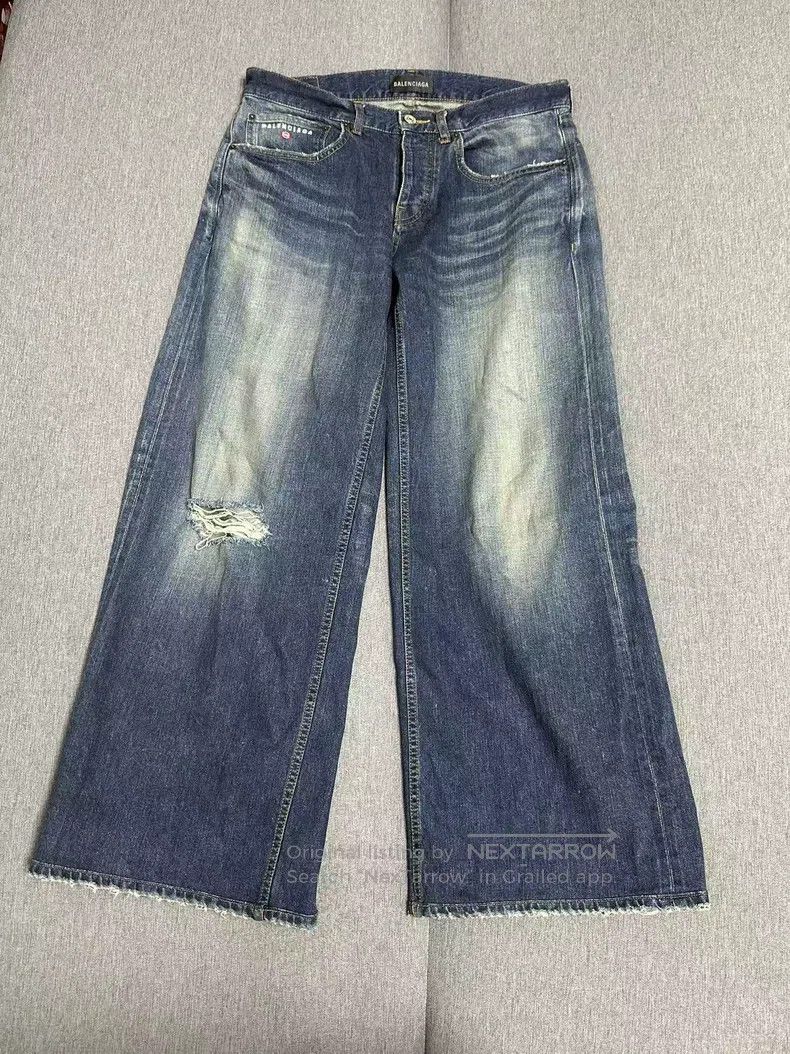 Balenciaga Washed Destroyed Denim Jeans