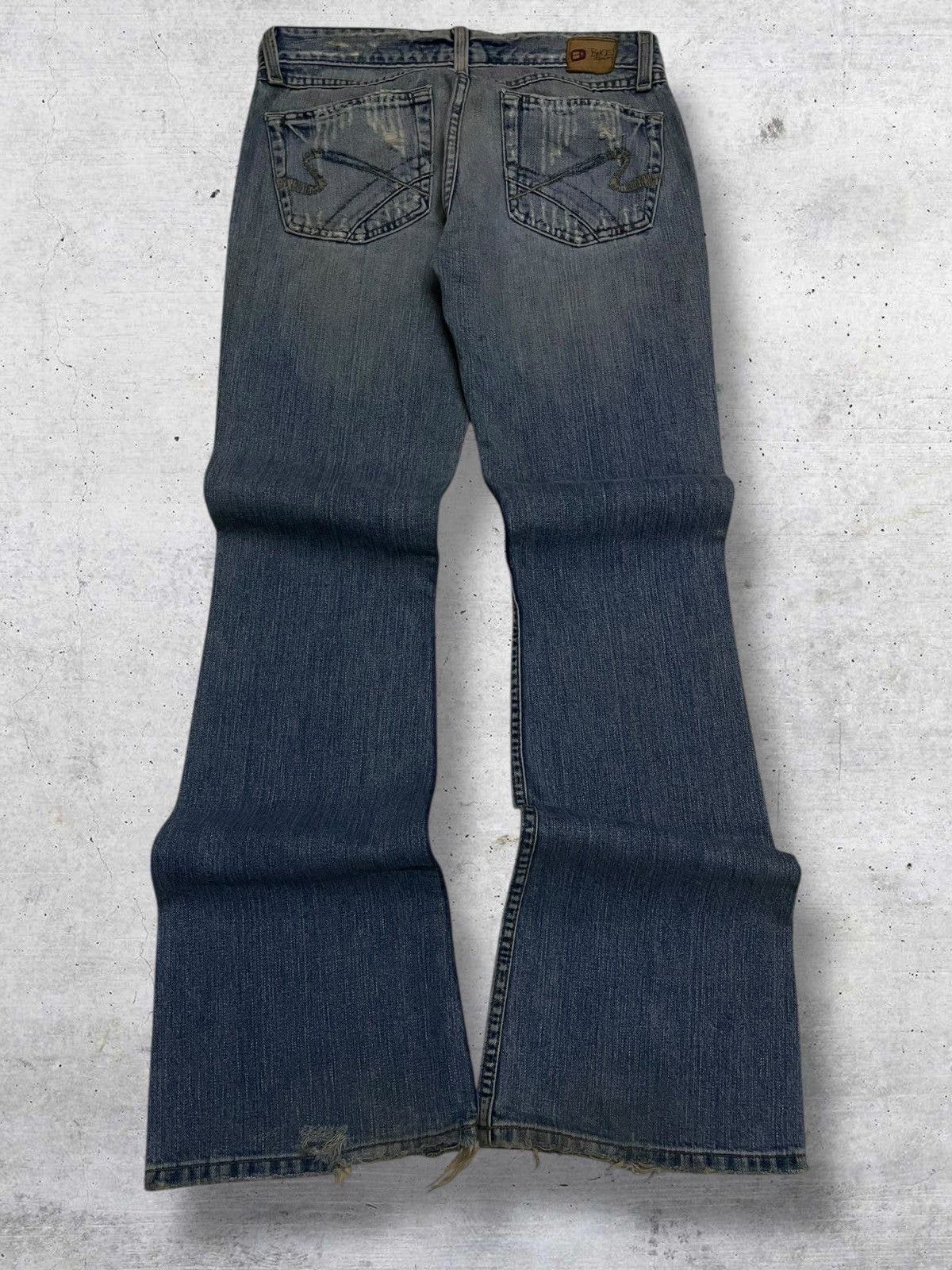 If Six Was Nine VINTAGE BIKE DENIM JAPAN DESIGNER DISTRESSED BLUE WASHED MUD Size US 29 - 7 Thumbnail