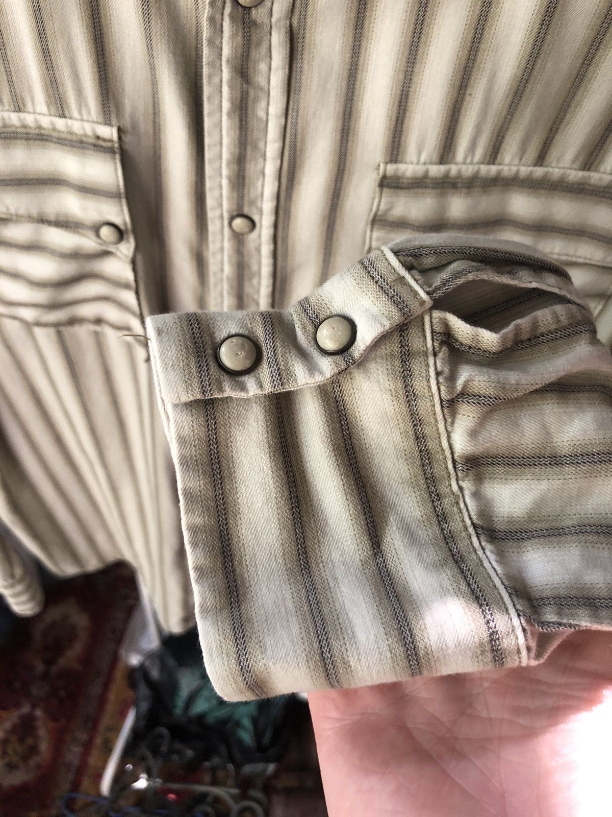Diesel Diesel Men’s Striped Western Shirt – Size M Beige/Brown Y2K Size US M / EU 48-50 / 2 - 4 Thumbnail
