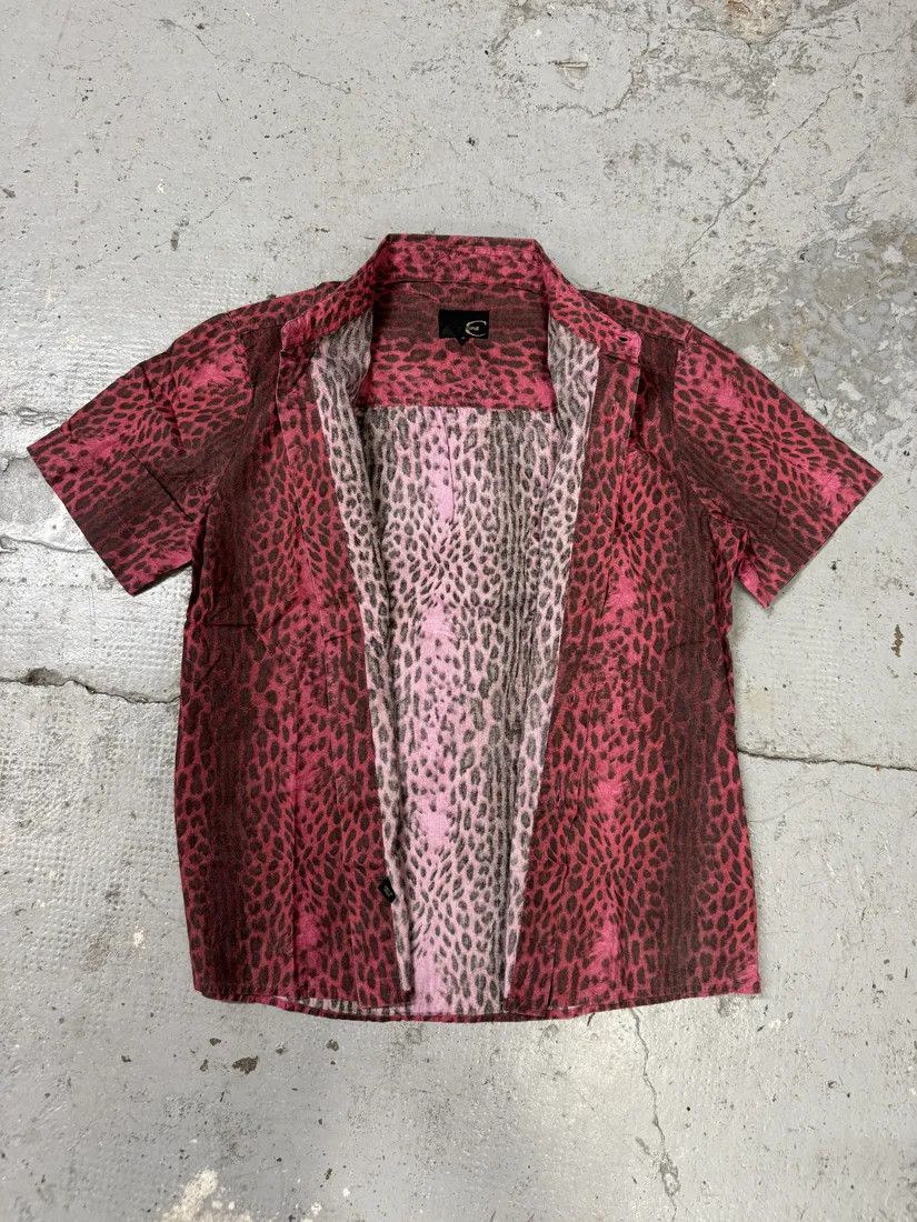Just Cavalli × Vintage 2000s Cavalli Leopard Print Red Obscure Shirt Size US S / EU 44-46 / 1 - 7 Thumbnail